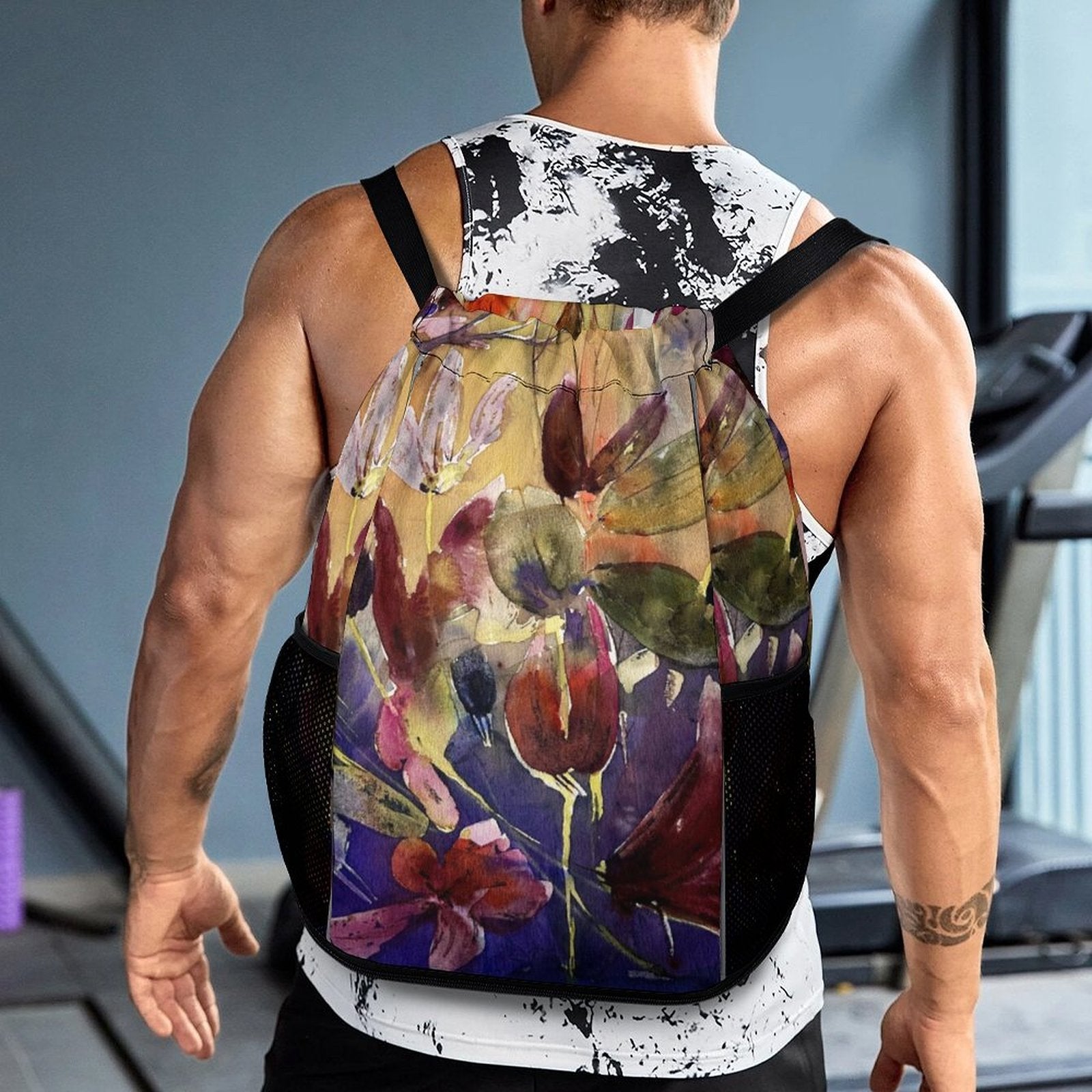 Sport Drawstring Super Light Backpack/Bag with Shoe Compartment - Lana Art Sweden