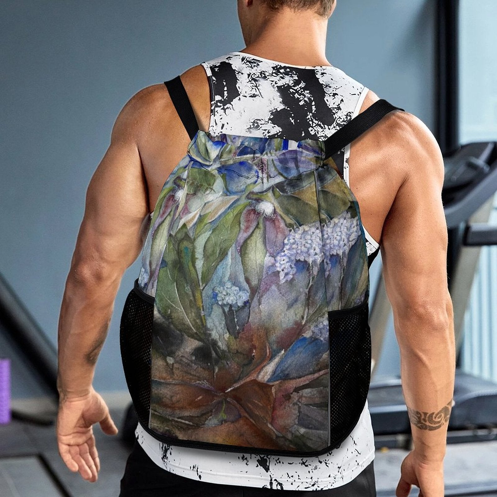 Sport Drawstring Super Light Backpack/Bag with Shoe Compartment - Lana Art Sweden
