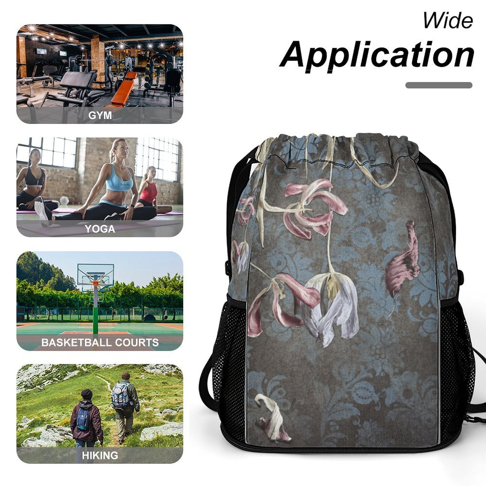 Sport Drawstring Super Light Backpack/Bag with Shoe Compartment - Lana Art Sweden