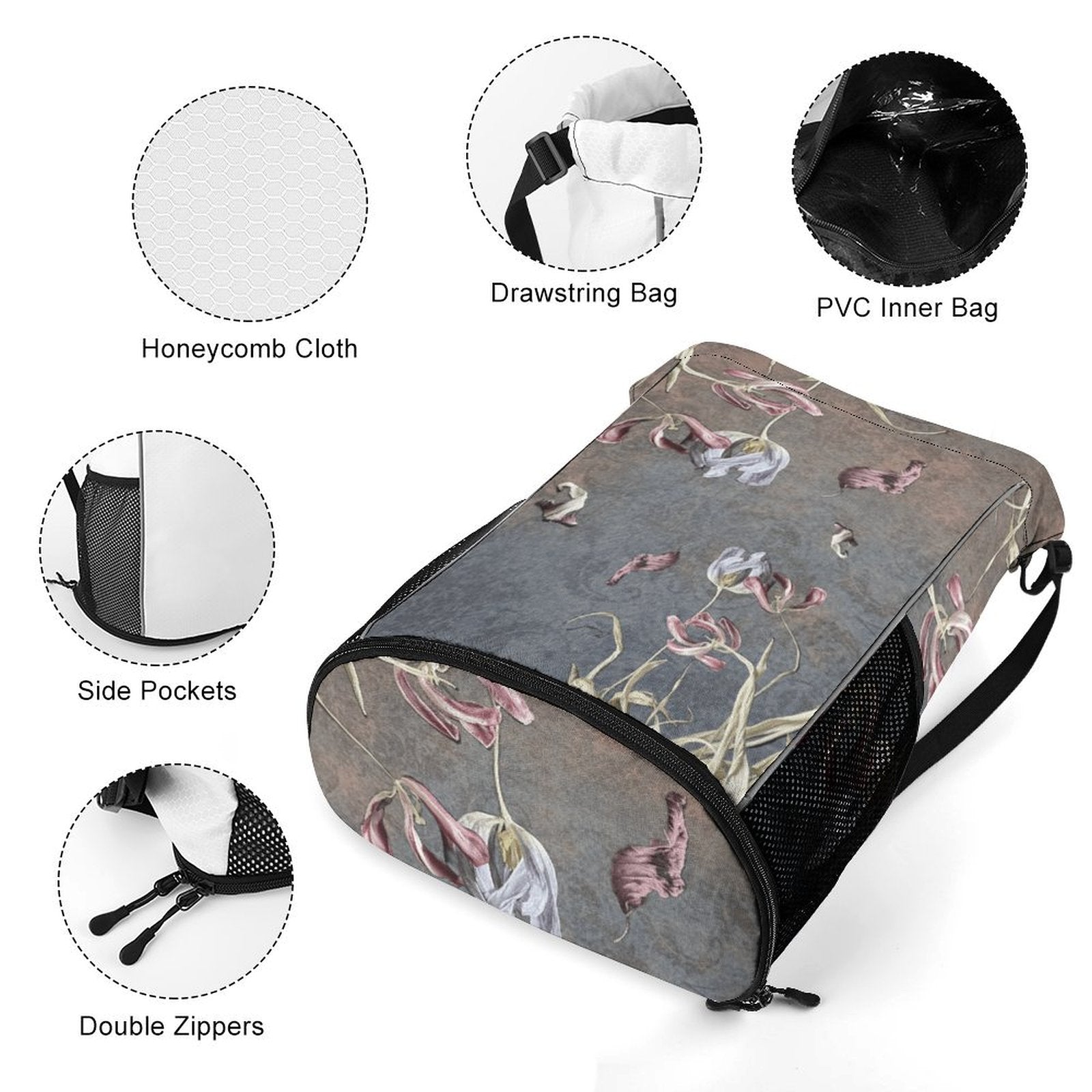 Sport Drawstring Super Light Backpack/Bag with Shoe Compartment - Lana Art Sweden