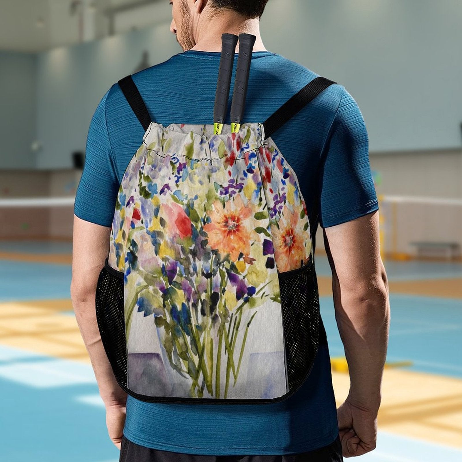 Sport Drawstring Super Light Backpack/Bag with Shoe Compartment - Lana Art Sweden