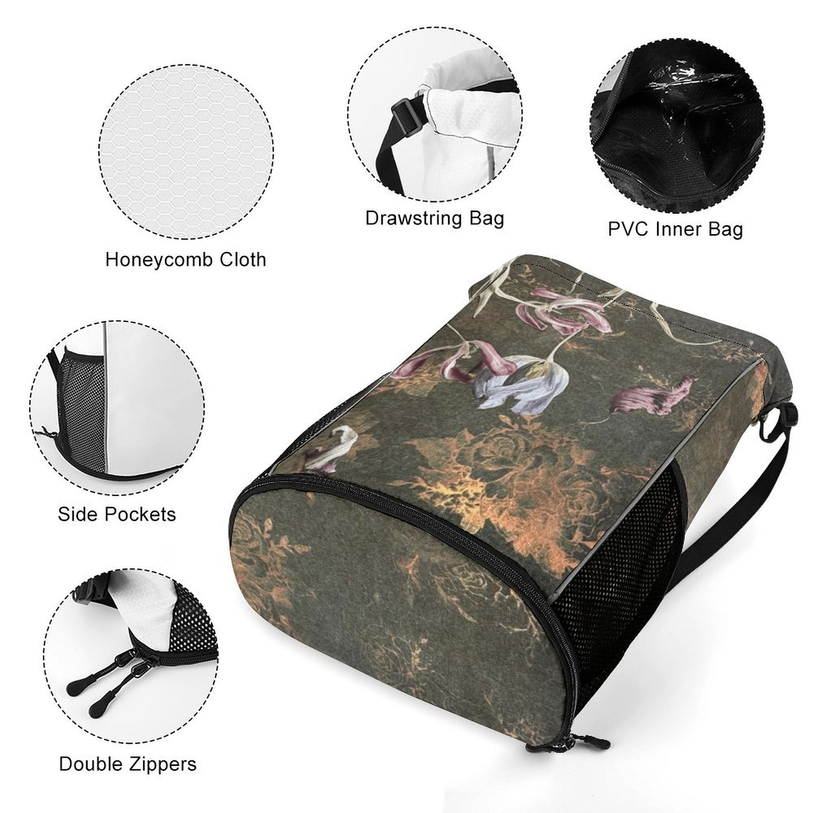 Sport Drawstring Super Light Backpack/Bag with Shoe Compartment - Lana Art Sweden