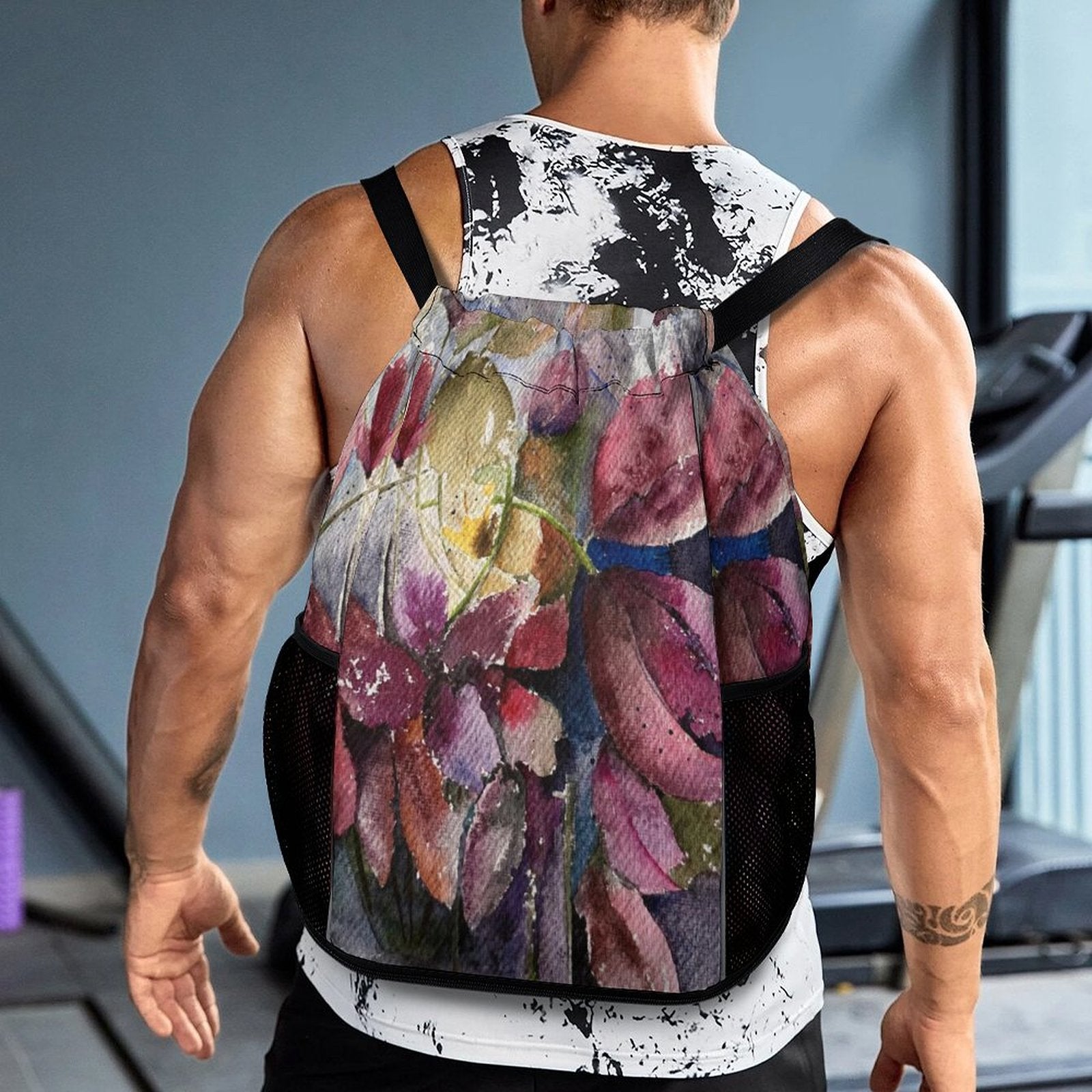 Sport Drawstring Super Light Backpack/Bag with Shoe Compartment - Lana Art Sweden
