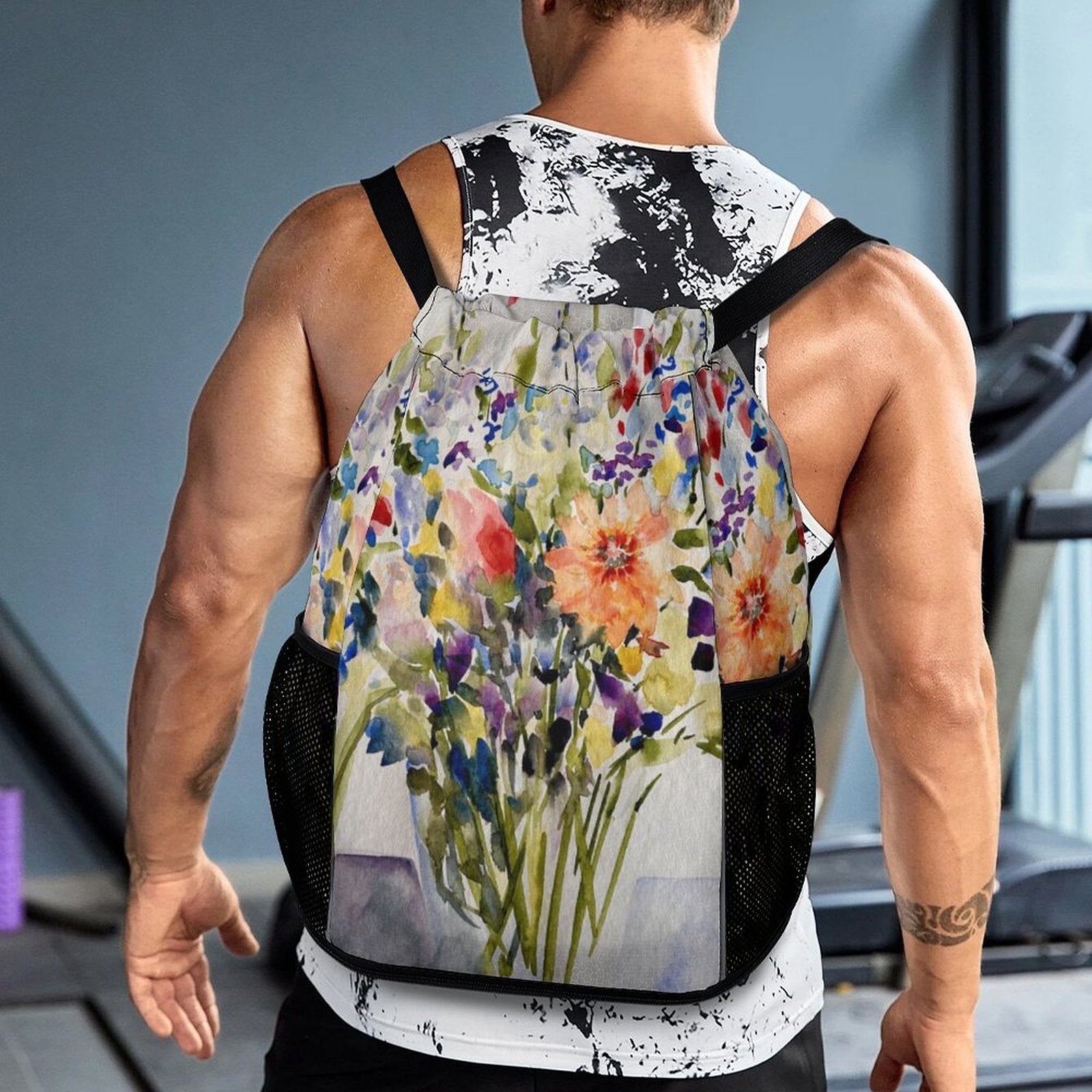 Sport Drawstring Super Light Backpack/Bag with Shoe Compartment - Lana Art Sweden