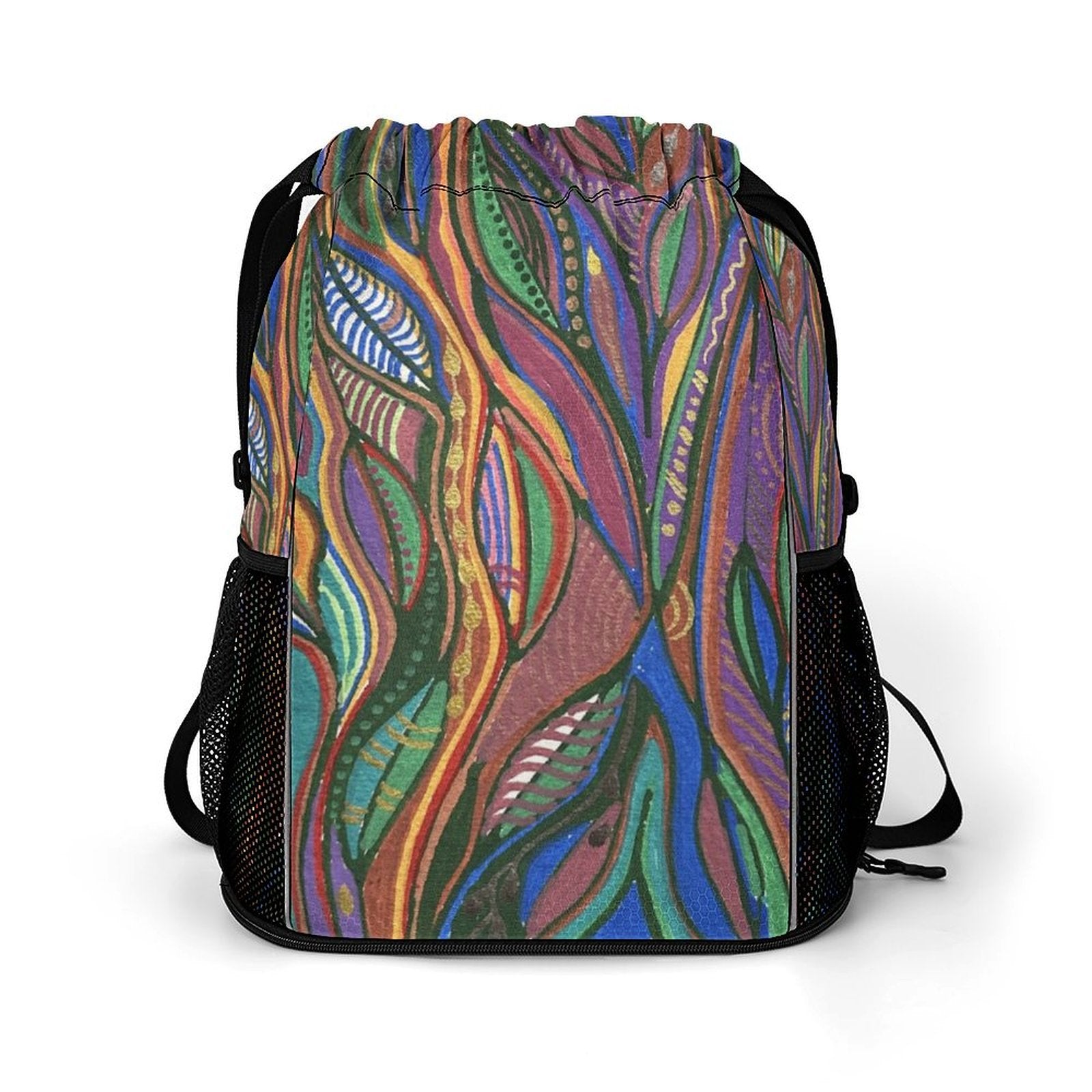 Sport Drawstring Super Light Backpack/Bag with Shoe Compartment - Lana Art Sweden