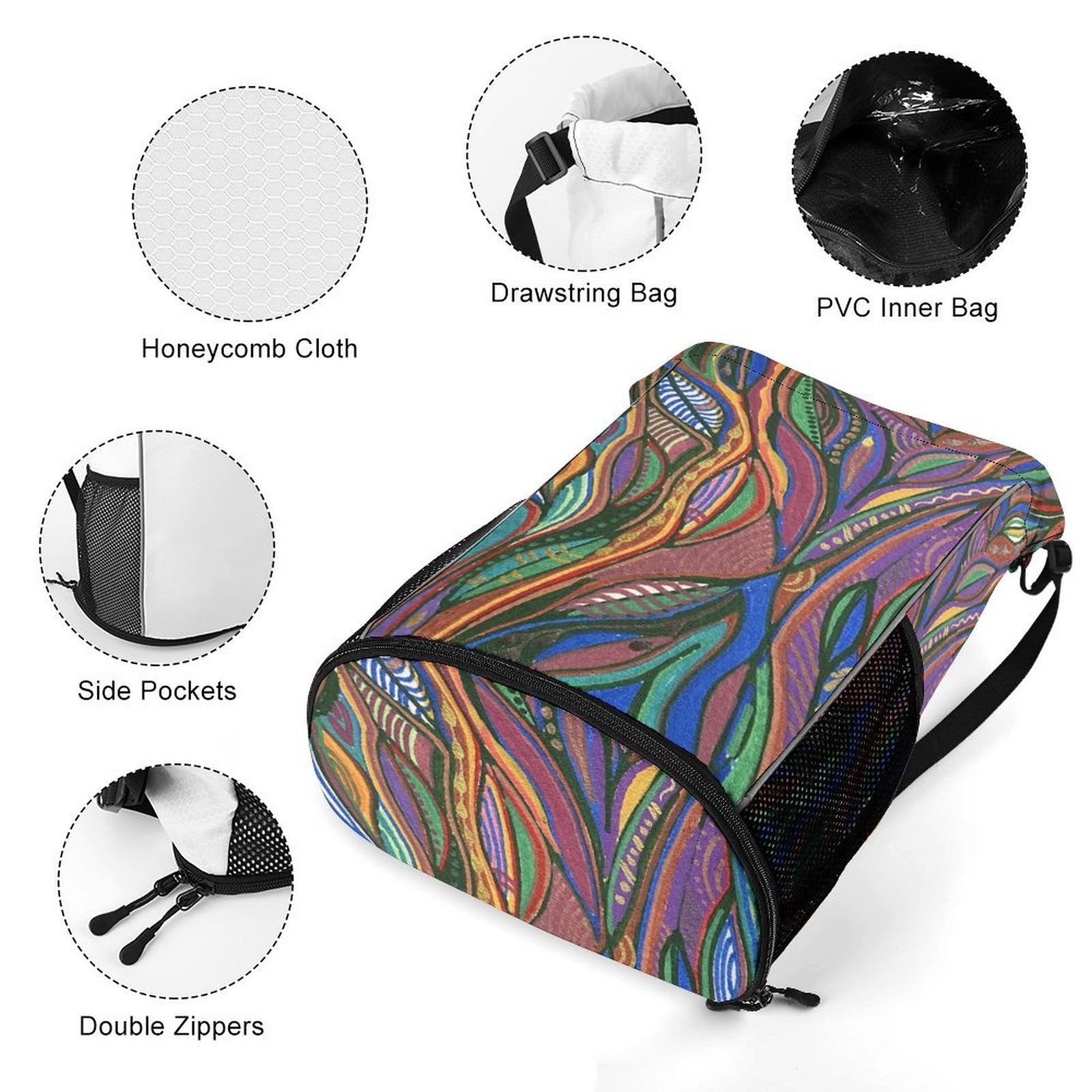 Sport Drawstring Super Light Backpack/Bag with Shoe Compartment - Lana Art Sweden