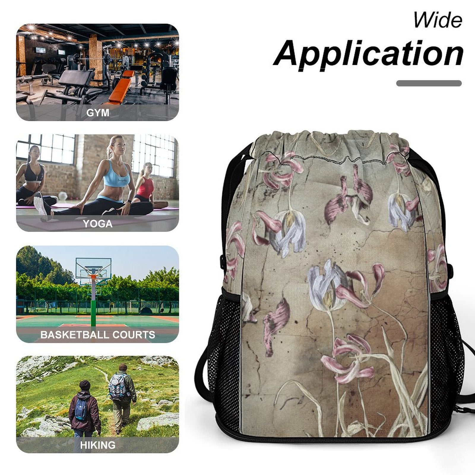 Sport Drawstring Super Light Backpack/Bag with Shoe Compartment - Lana Art Sweden