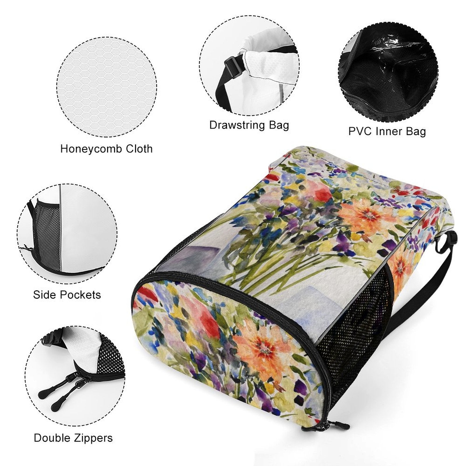 Sport Drawstring Super Light Backpack/Bag with Shoe Compartment - Lana Art Sweden