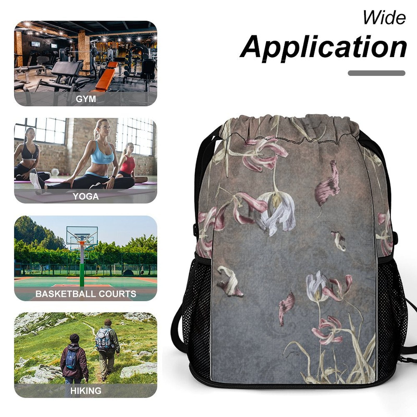 Sport Drawstring Super Light Backpack/Bag with Shoe Compartment - Lana Art Sweden