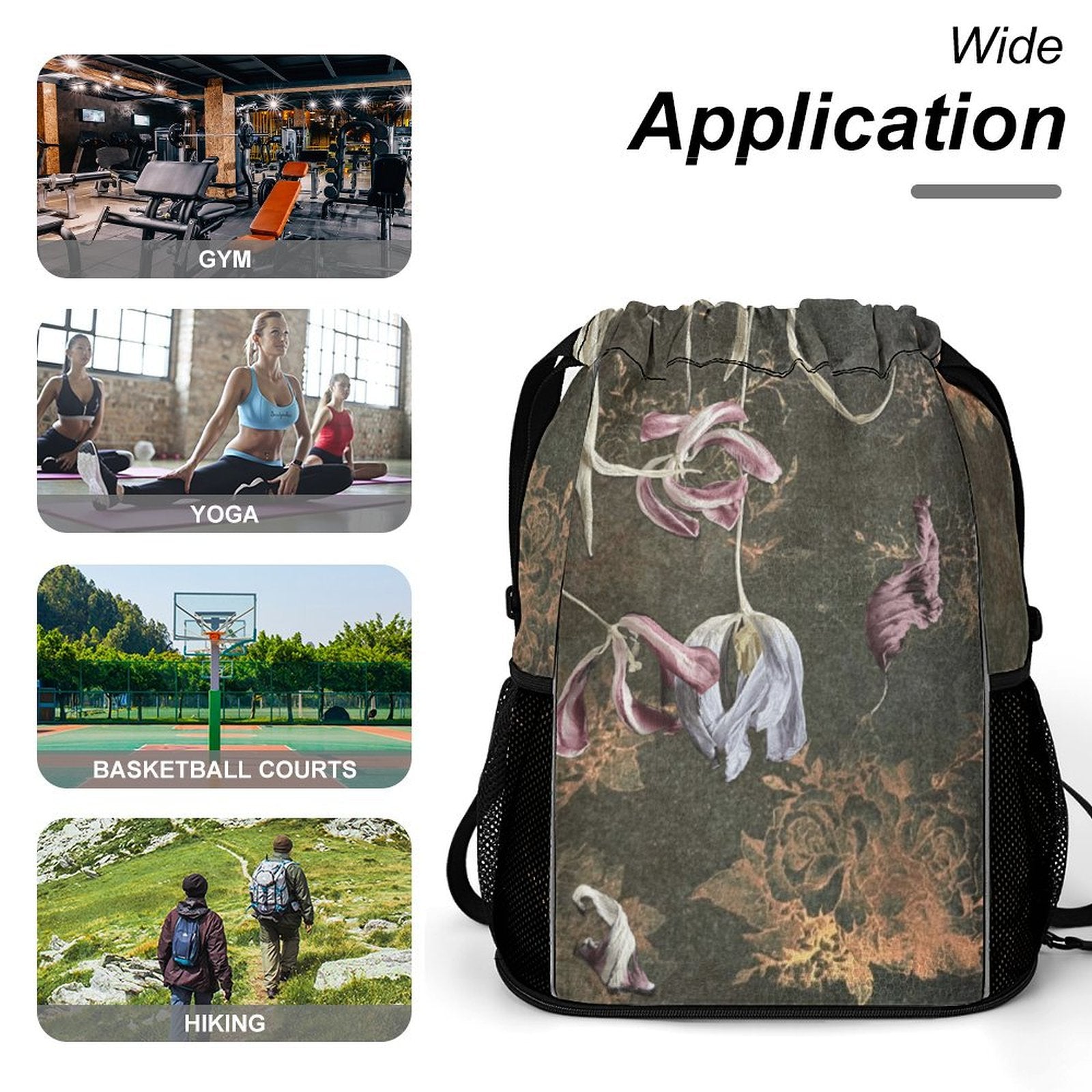 Sport Drawstring Super Light Backpack/Bag with Shoe Compartment - Lana Art Sweden