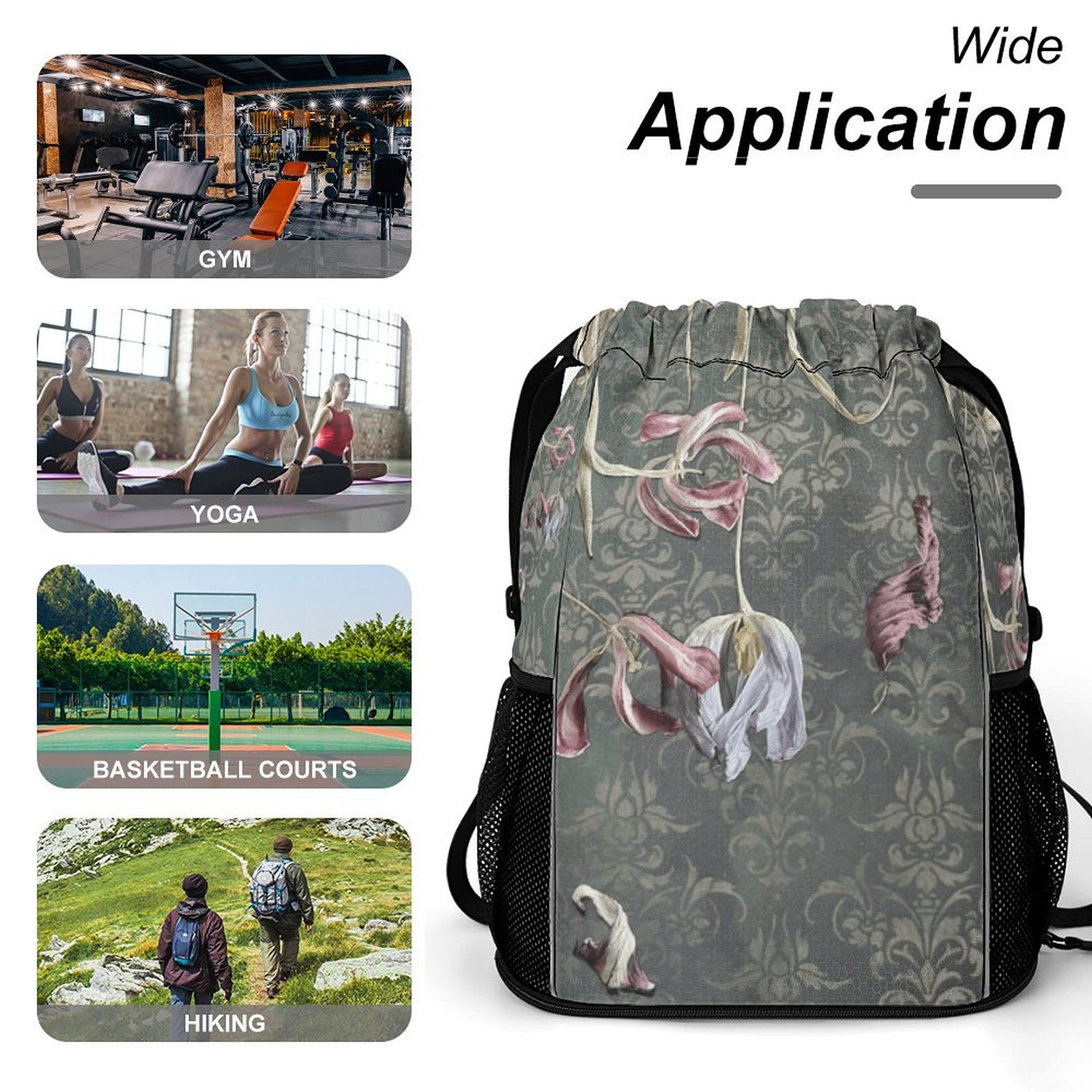 Sport Drawstring Super Light Backpack/Bag with Shoe Compartment - Lana Art Sweden