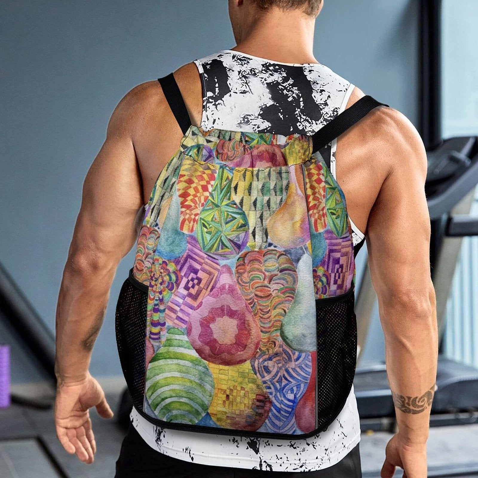 Sport Drawstring Super Light Backpack/Bag with Shoe Compartment - Lana Art Sweden
