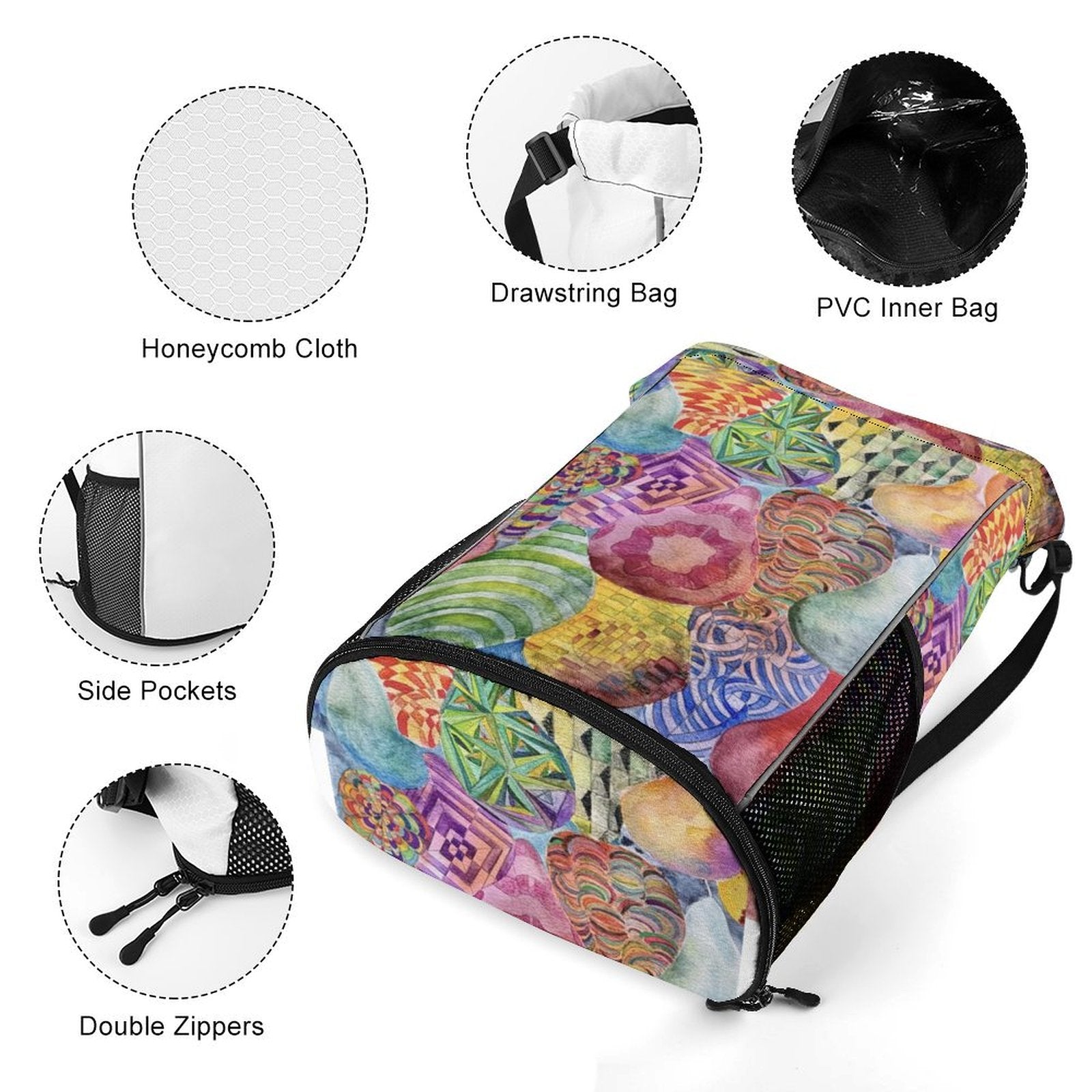 Sport Drawstring Super Light Backpack/Bag with Shoe Compartment - Lana Art Sweden