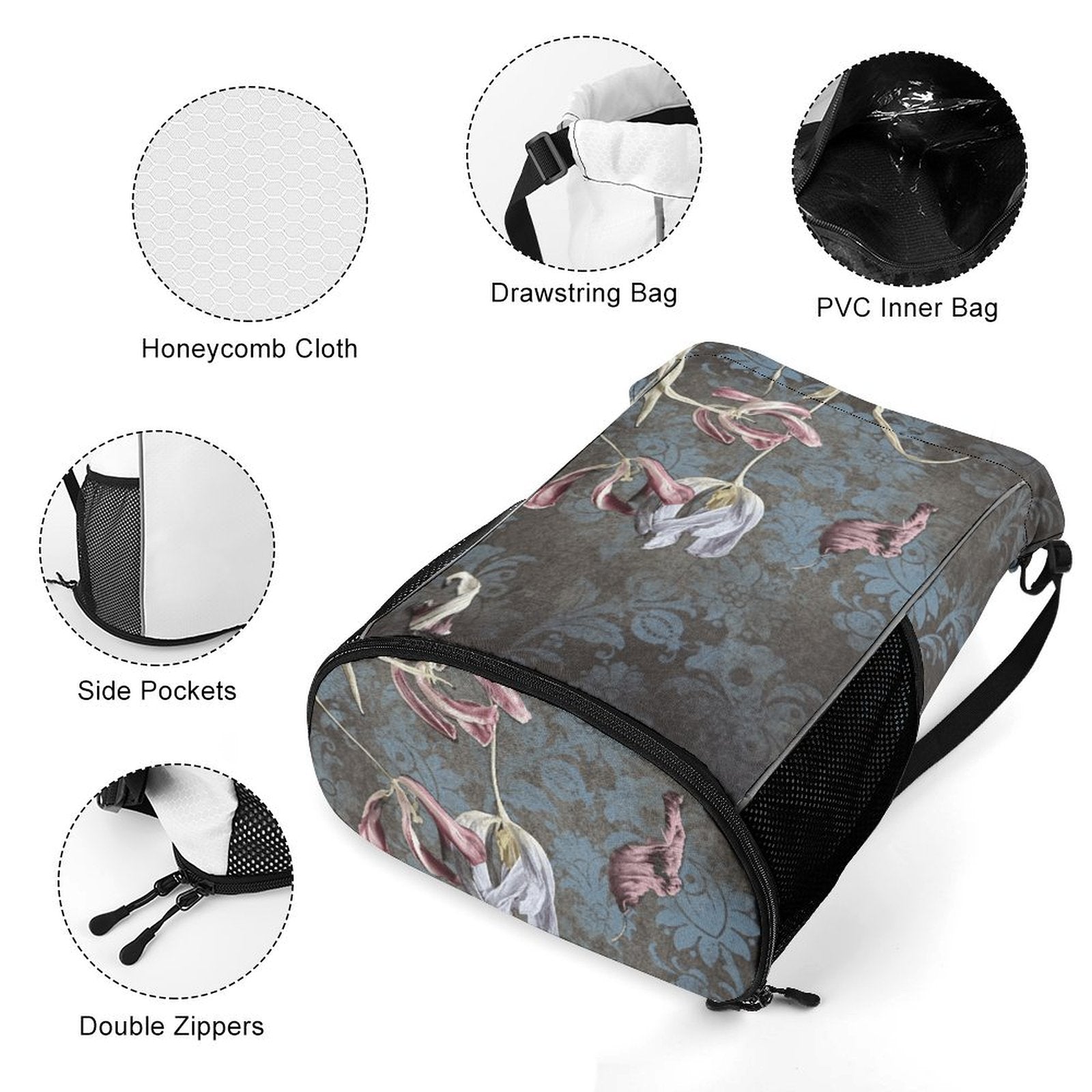 Sport Drawstring Super Light Backpack/Bag with Shoe Compartment - Lana Art Sweden