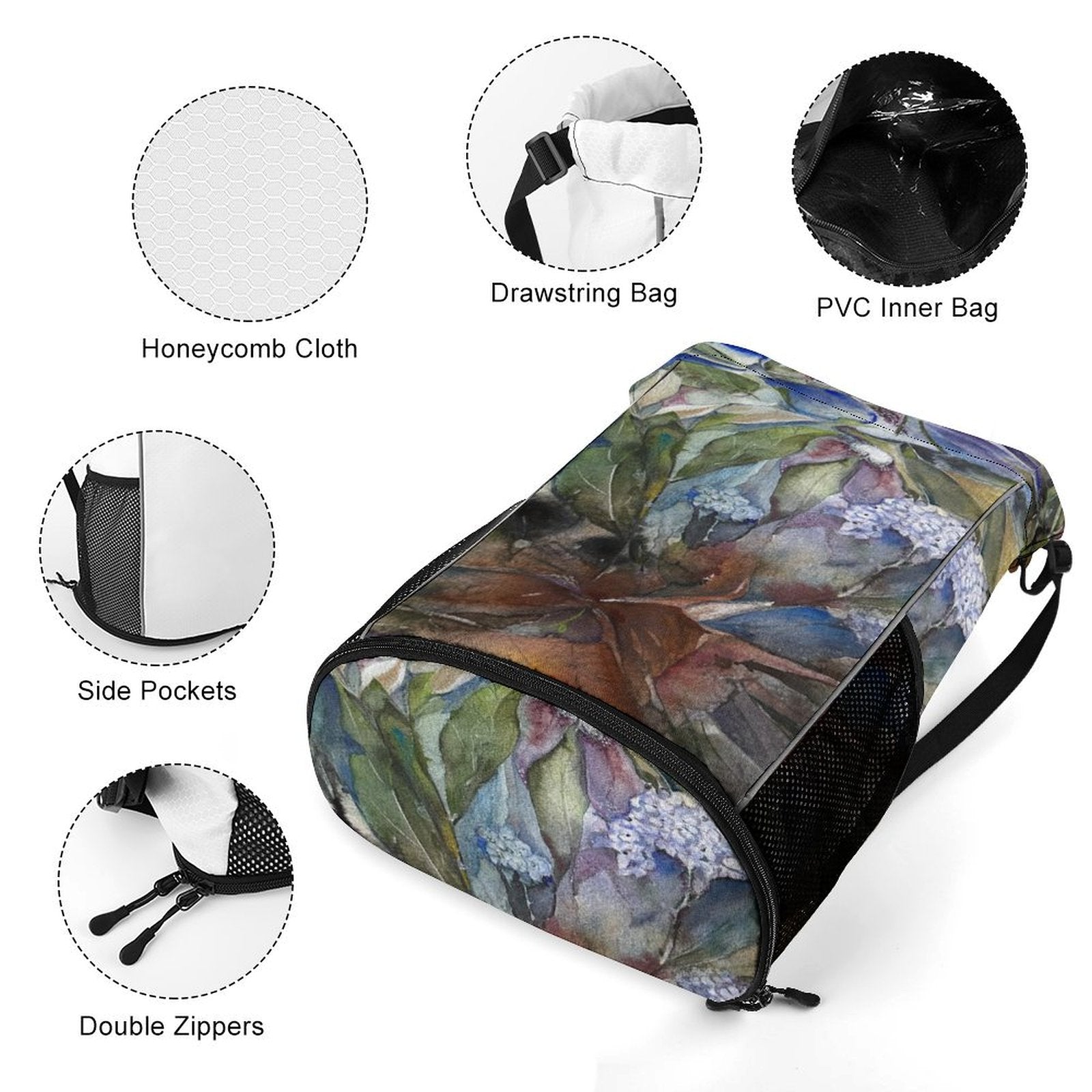 Sport Drawstring Super Light Backpack/Bag with Shoe Compartment - Lana Art Sweden