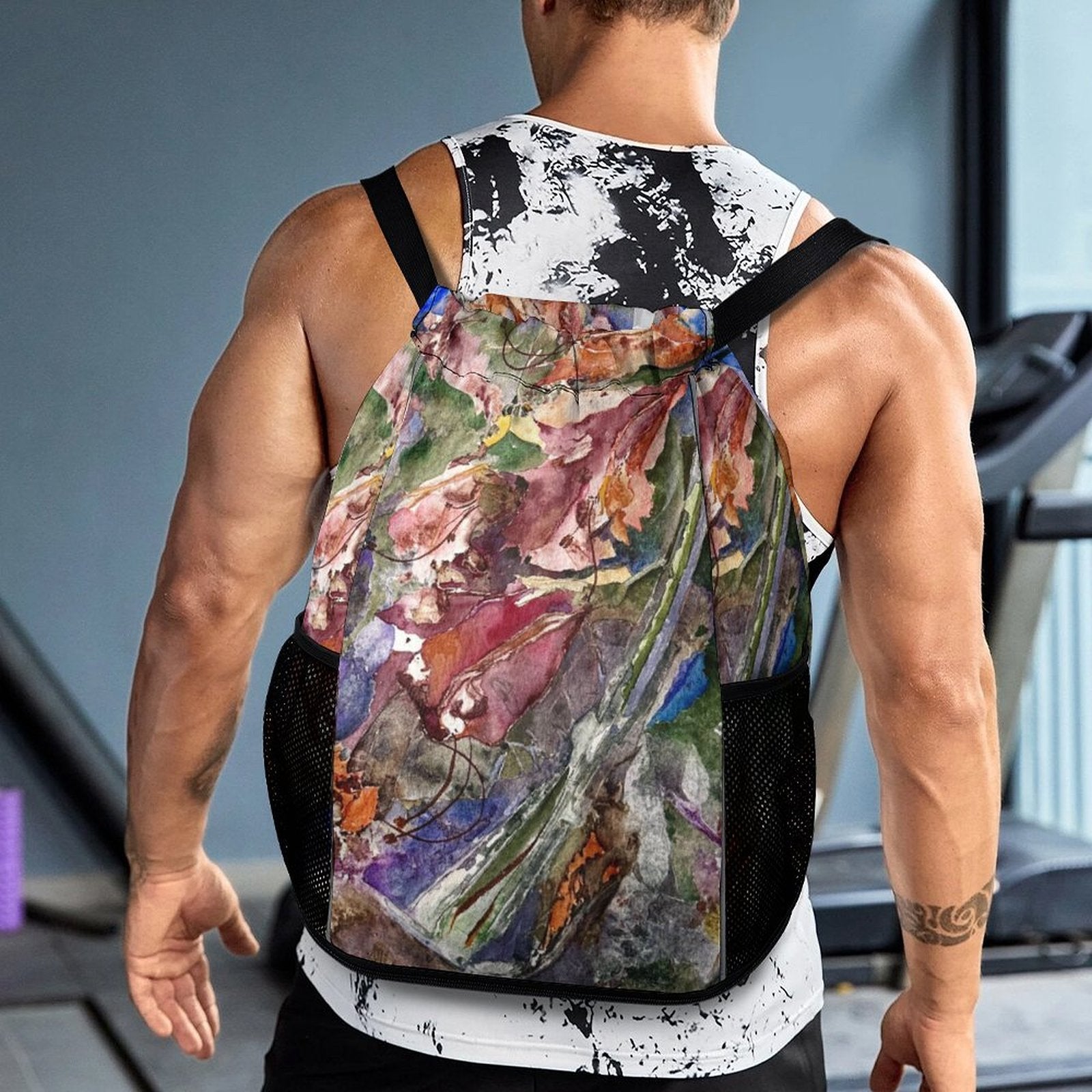 Sport Drawstring Super Light Backpack/Bag with Shoe Compartment - Lana Art Sweden