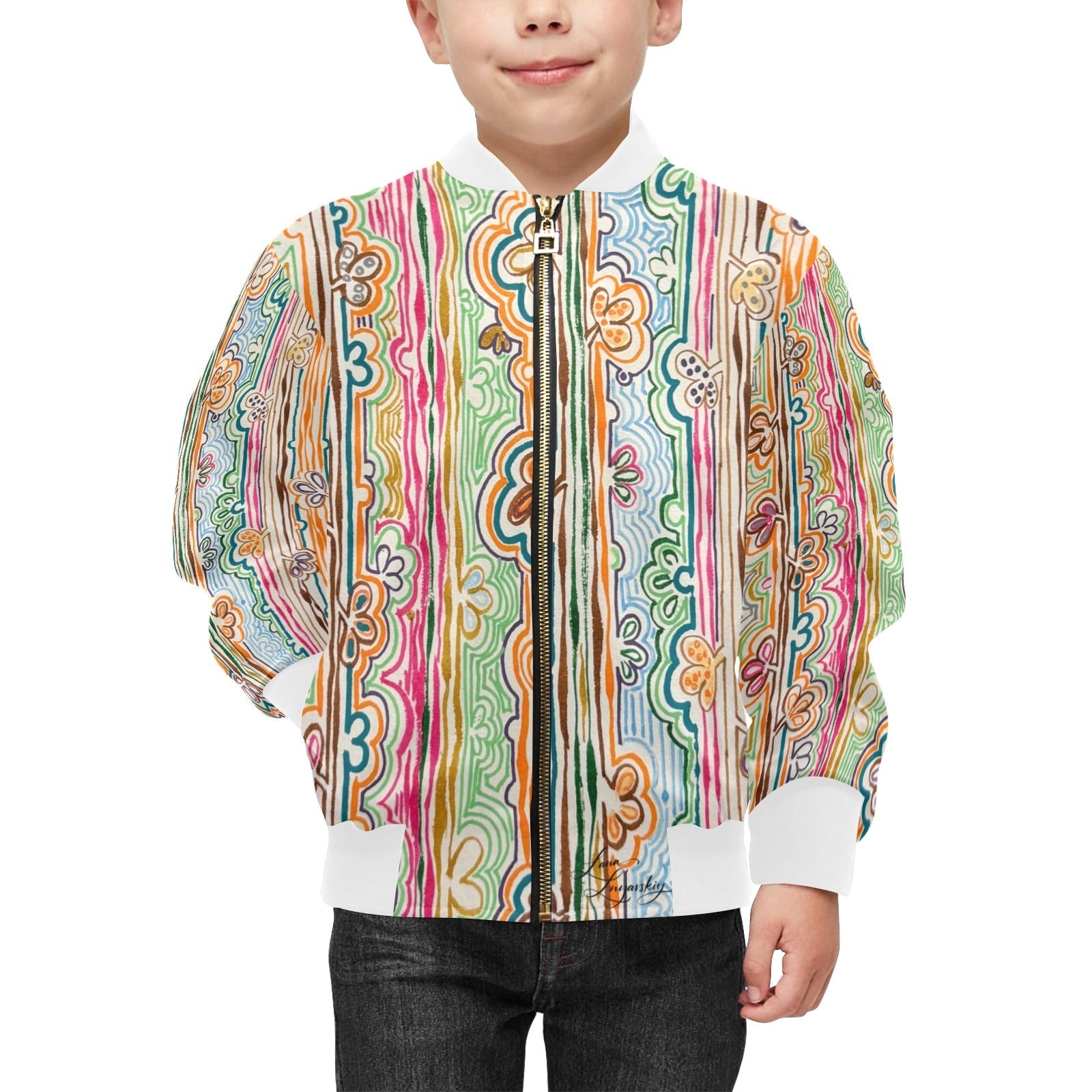Spring Fever Kids' lined My City Bomber Jacket with Pockets - Lana Art Sweden