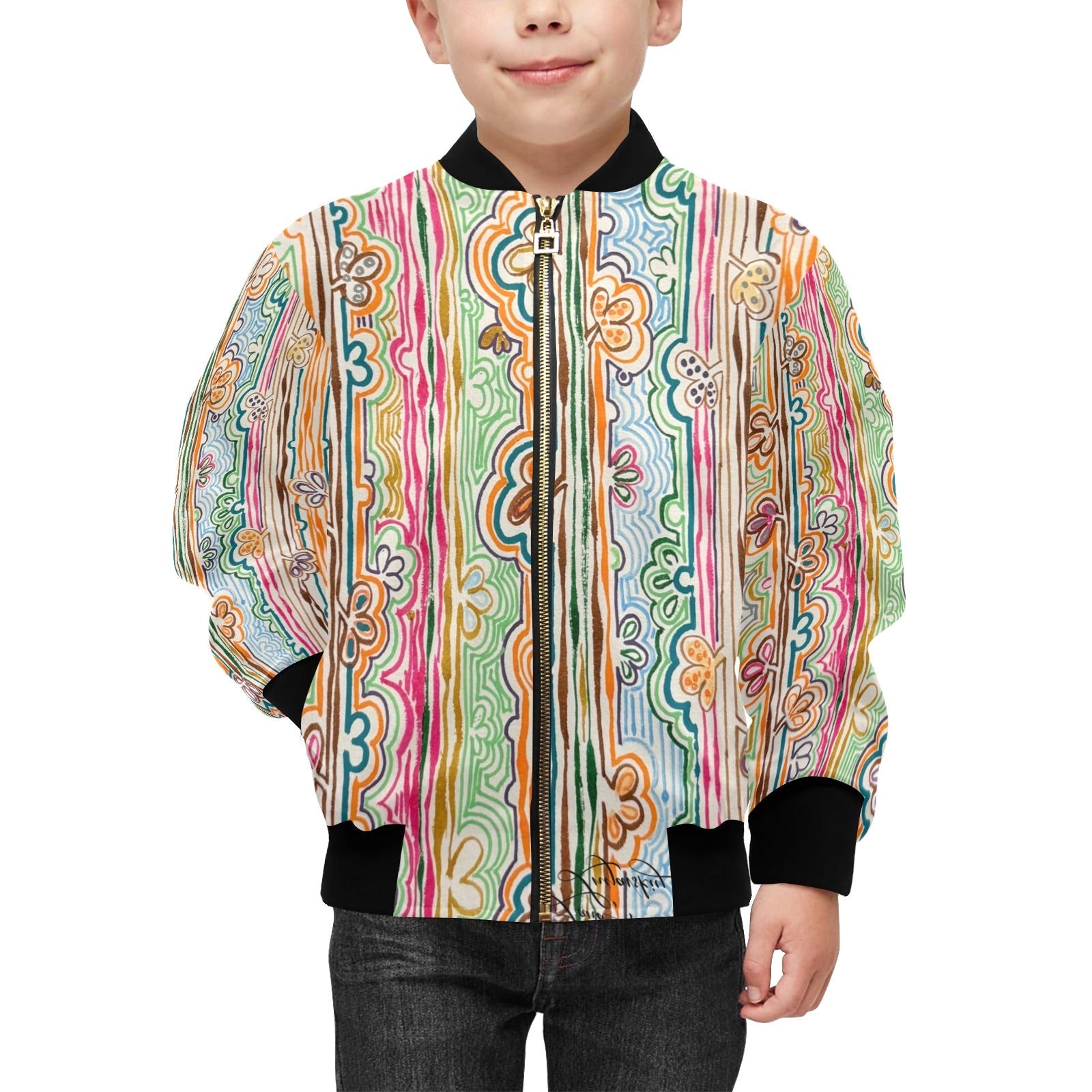 Spring Fever Kids' lined My City Bomber Jacket with Pockets - Lana Art Sweden