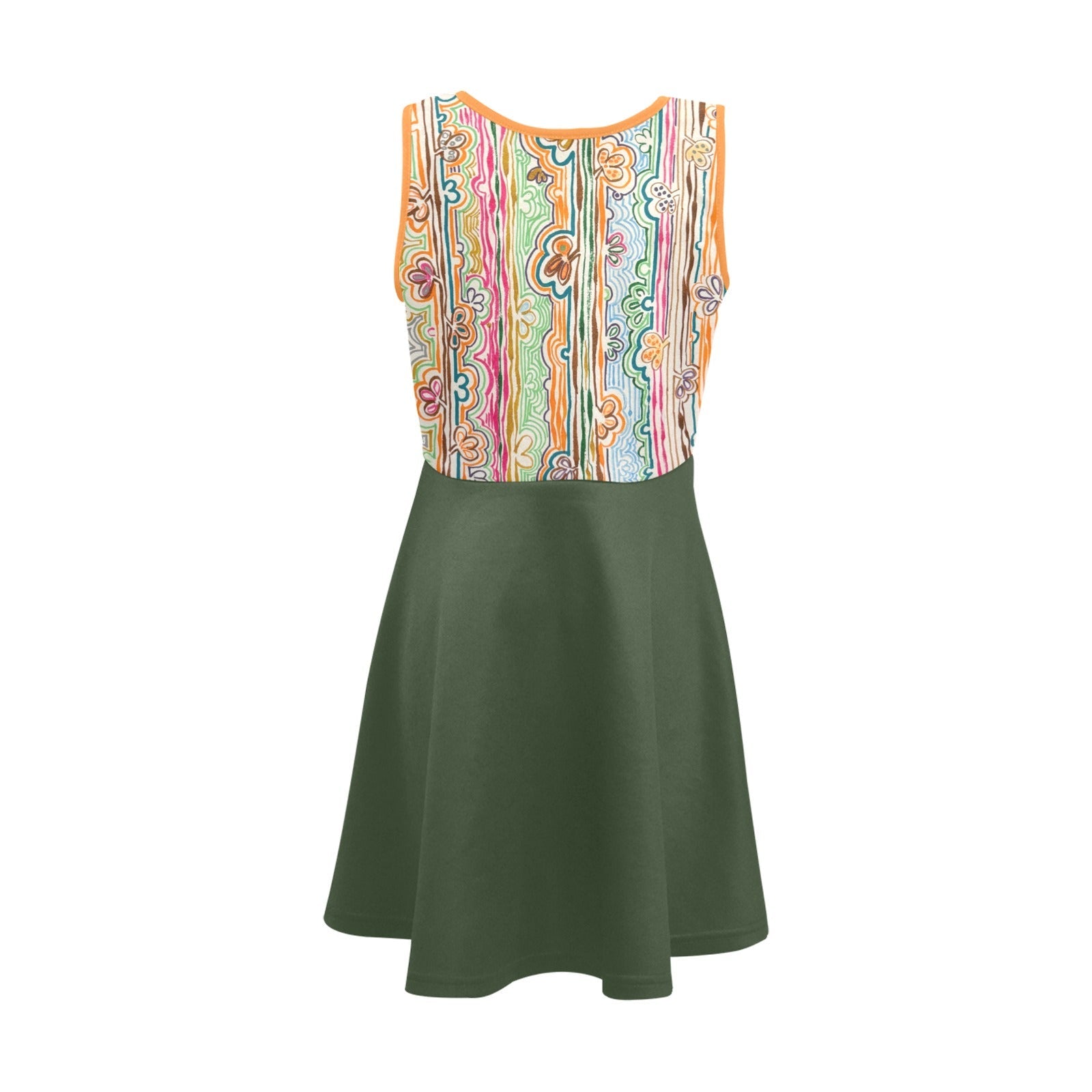 Spring Fever Mozaik Girls' Sleeveless Sundress - Lana Art Sweden