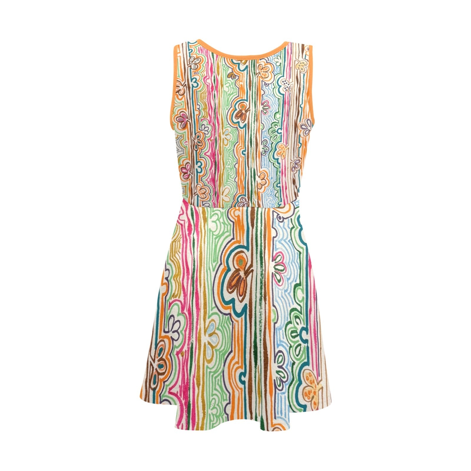 Spring Fever Teal Combo Girls' Sleeveless Sundress - Lana Art Sweden