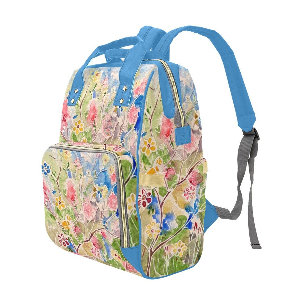 Spring Vibes Blue Sky Multi - Function Diaper Backpack/Diaper Bag - Lana Art Sweden