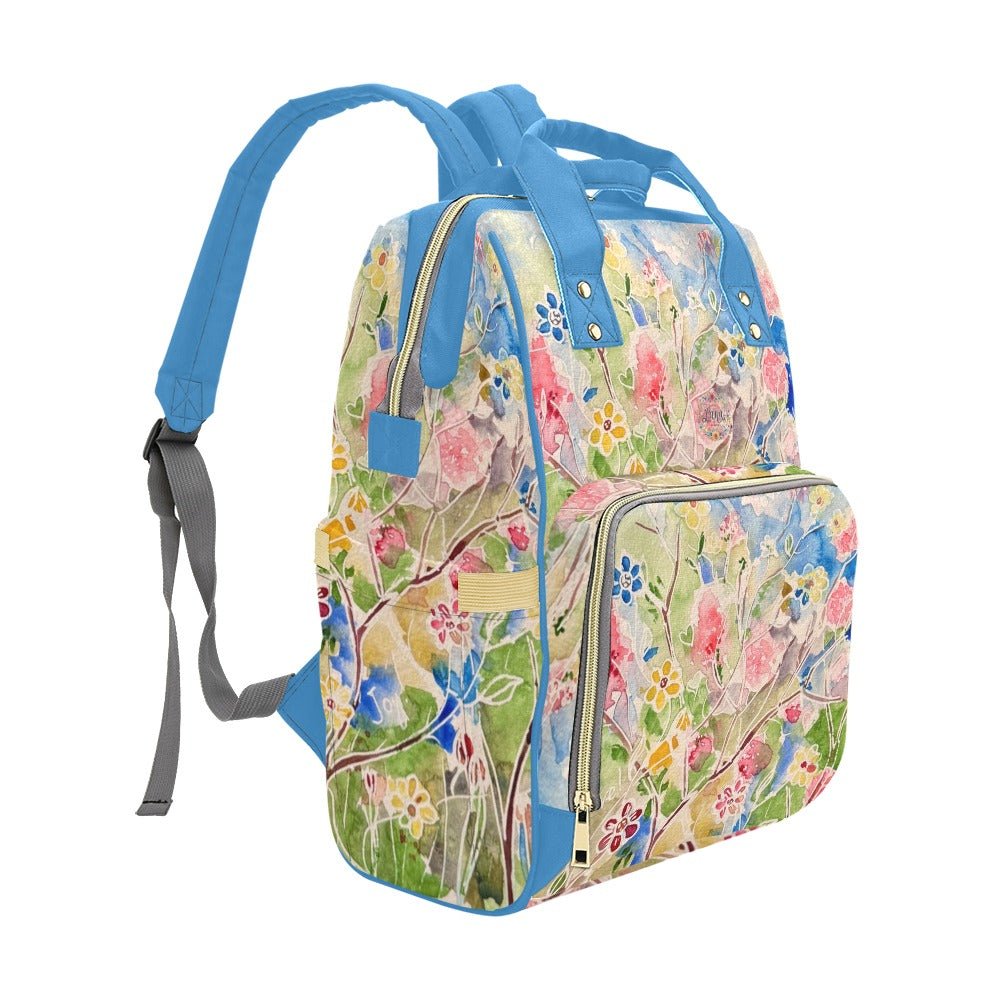 Spring Vibes Blue Sky Multi - Function Diaper Backpack/Diaper Bag - Lana Art Sweden