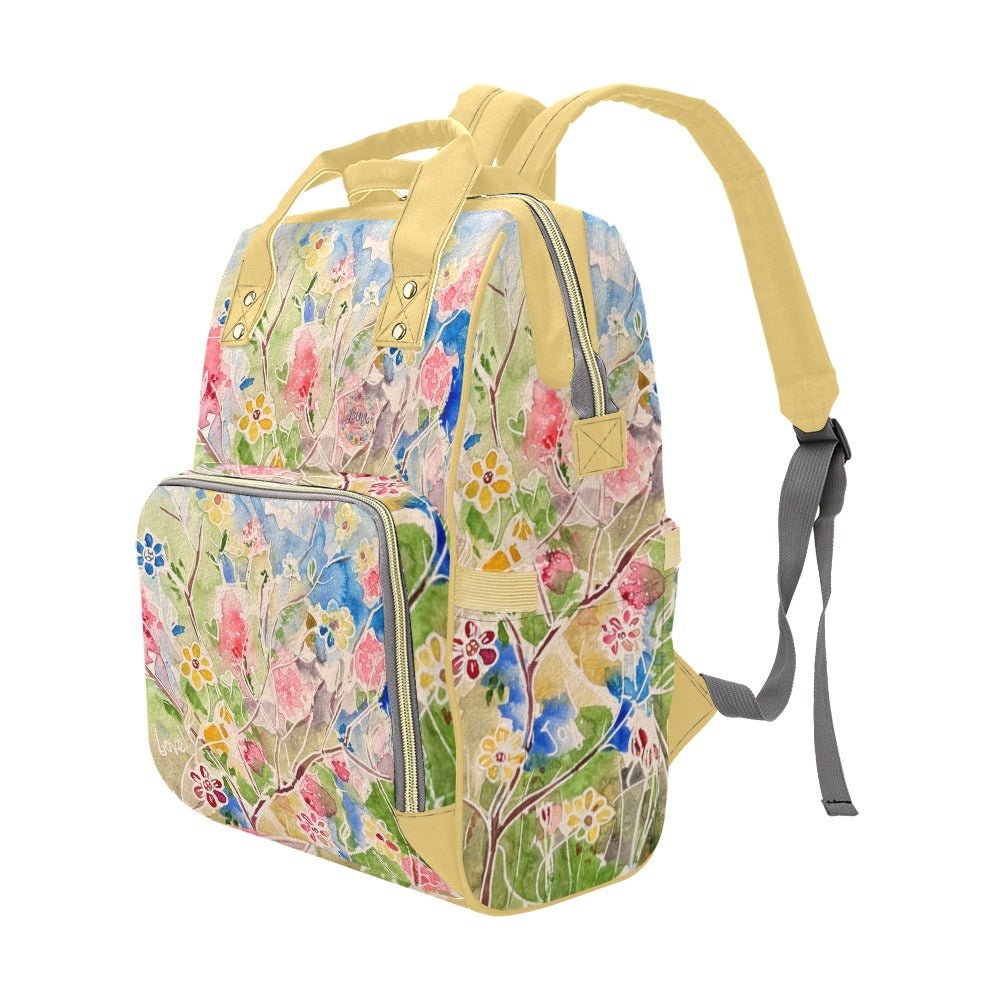 Spring Vibes Mimose Multi - Function Diaper Backpack/Diaper Bag - Lana Art Sweden