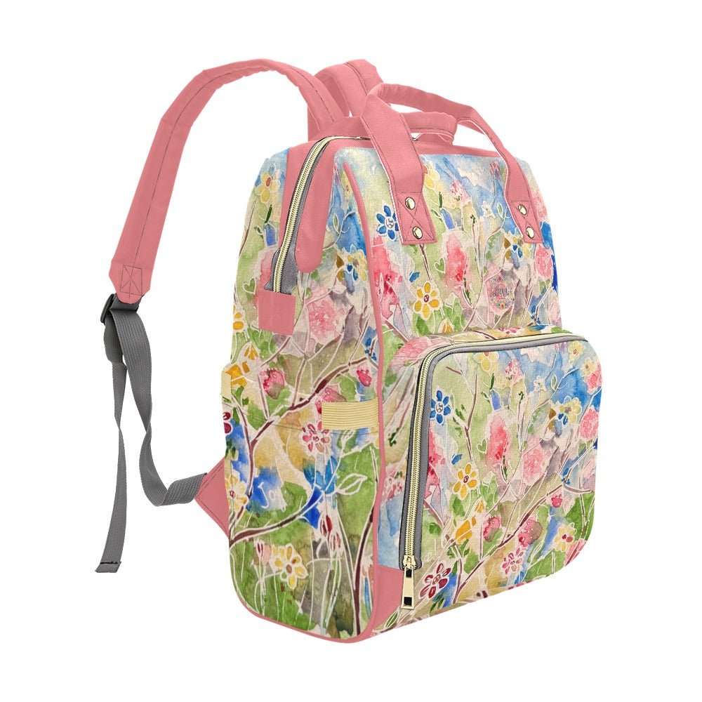 Spring Vibes Rose Multi - Function Diaper Backpack/Diaper Bag - Lana Art Sweden