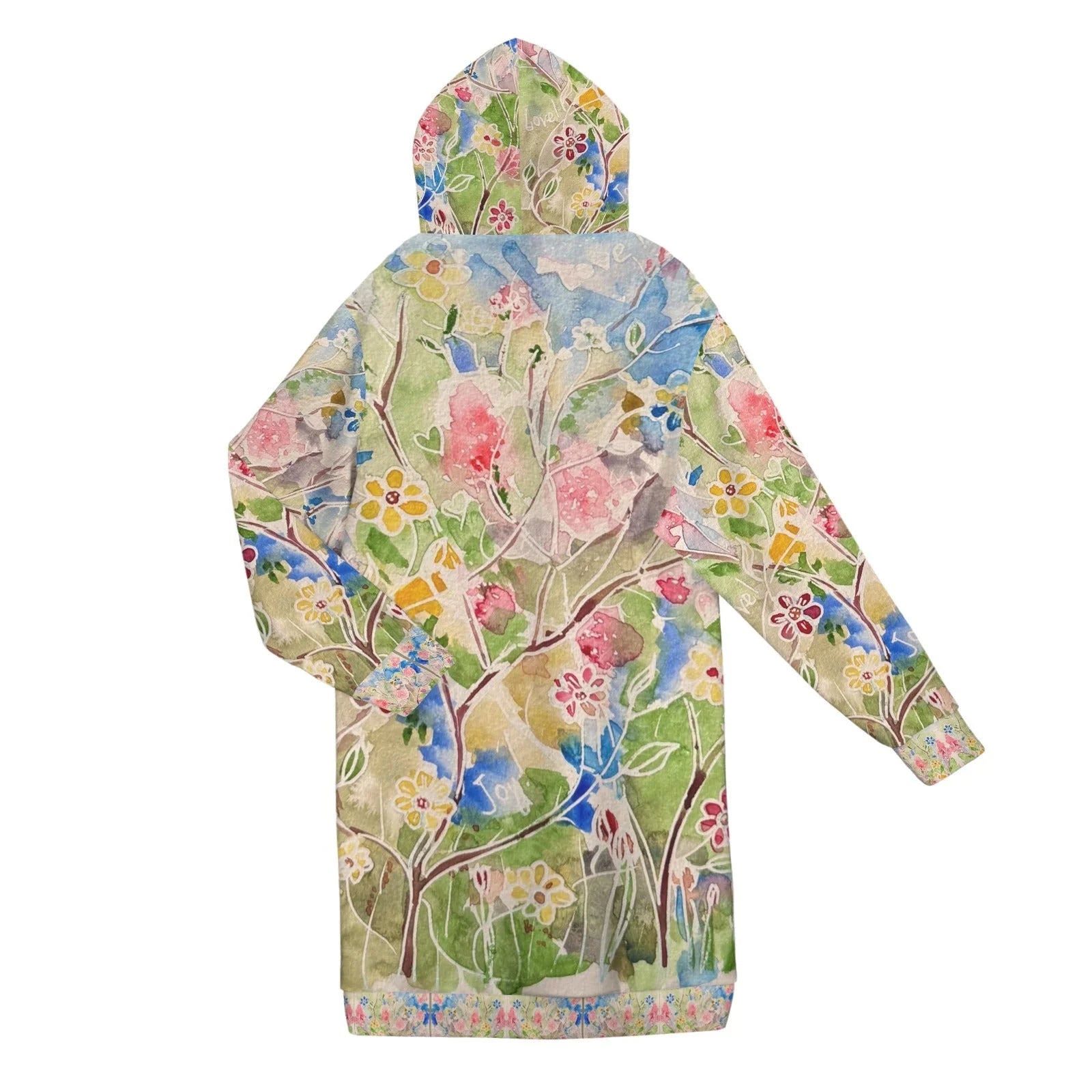 Spring Vibes Women's Long Hooded Coat - Lana Art Sweden