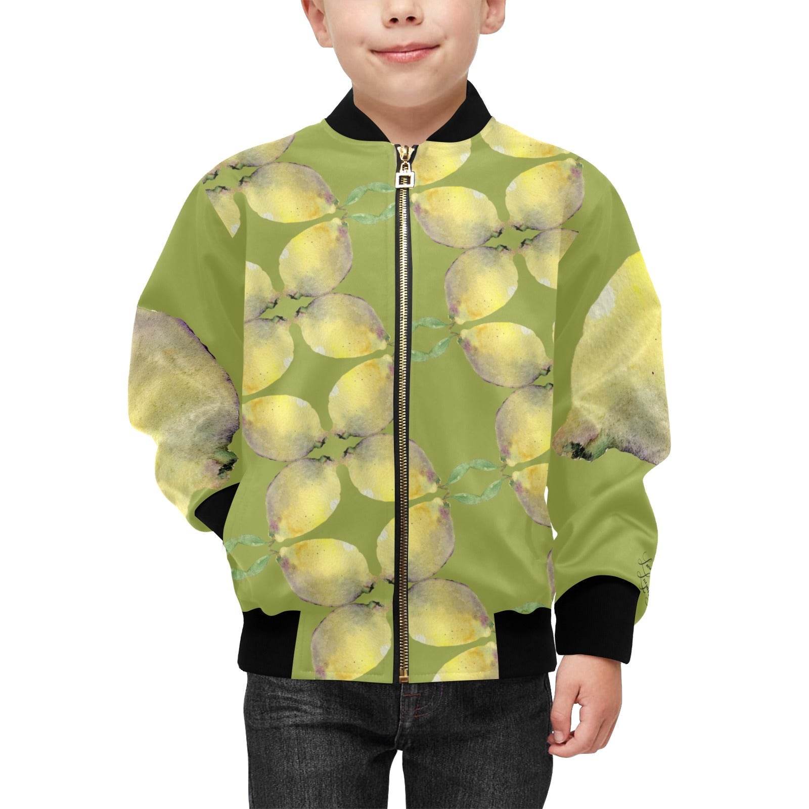Strictly Lemon Kids' Bomber Jacket with Pockets (Model H40) - Lana Art Sweden