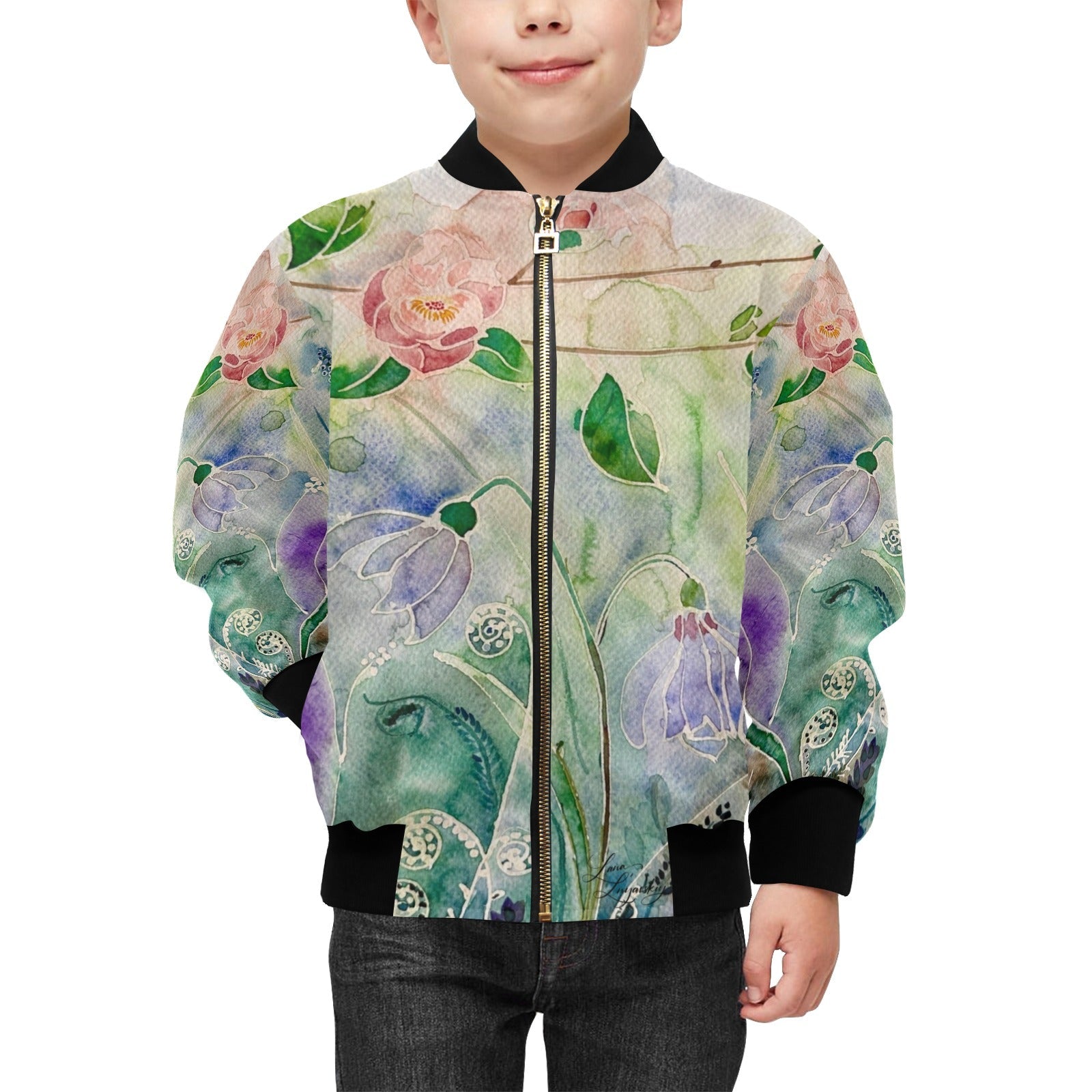 Summer Bells Kids' lined My City Bomber Jacket with Pockets - Lana Art Sweden