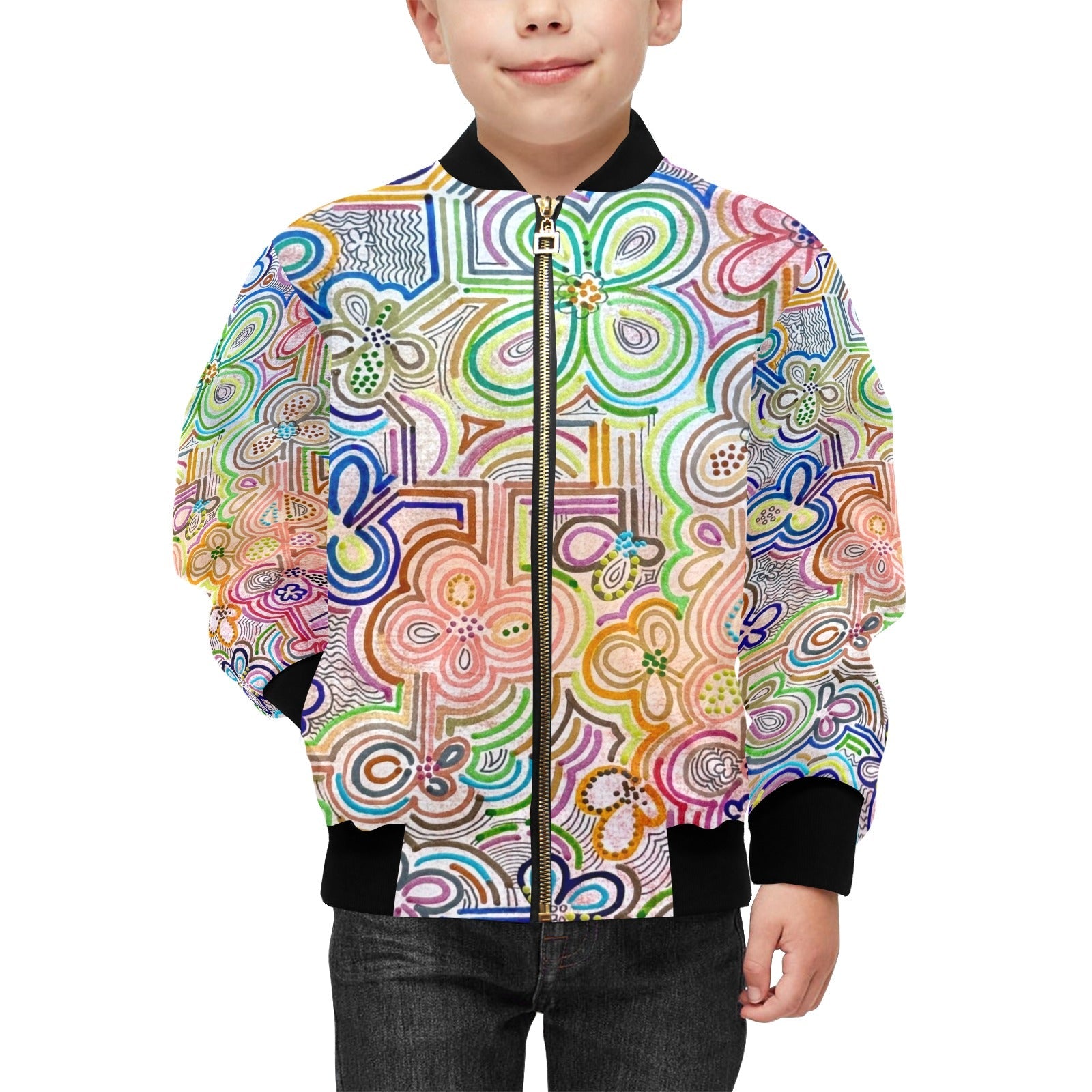 Summer Thrills Kids' Bomber Jacket with Pockets - Lana Art Sweden