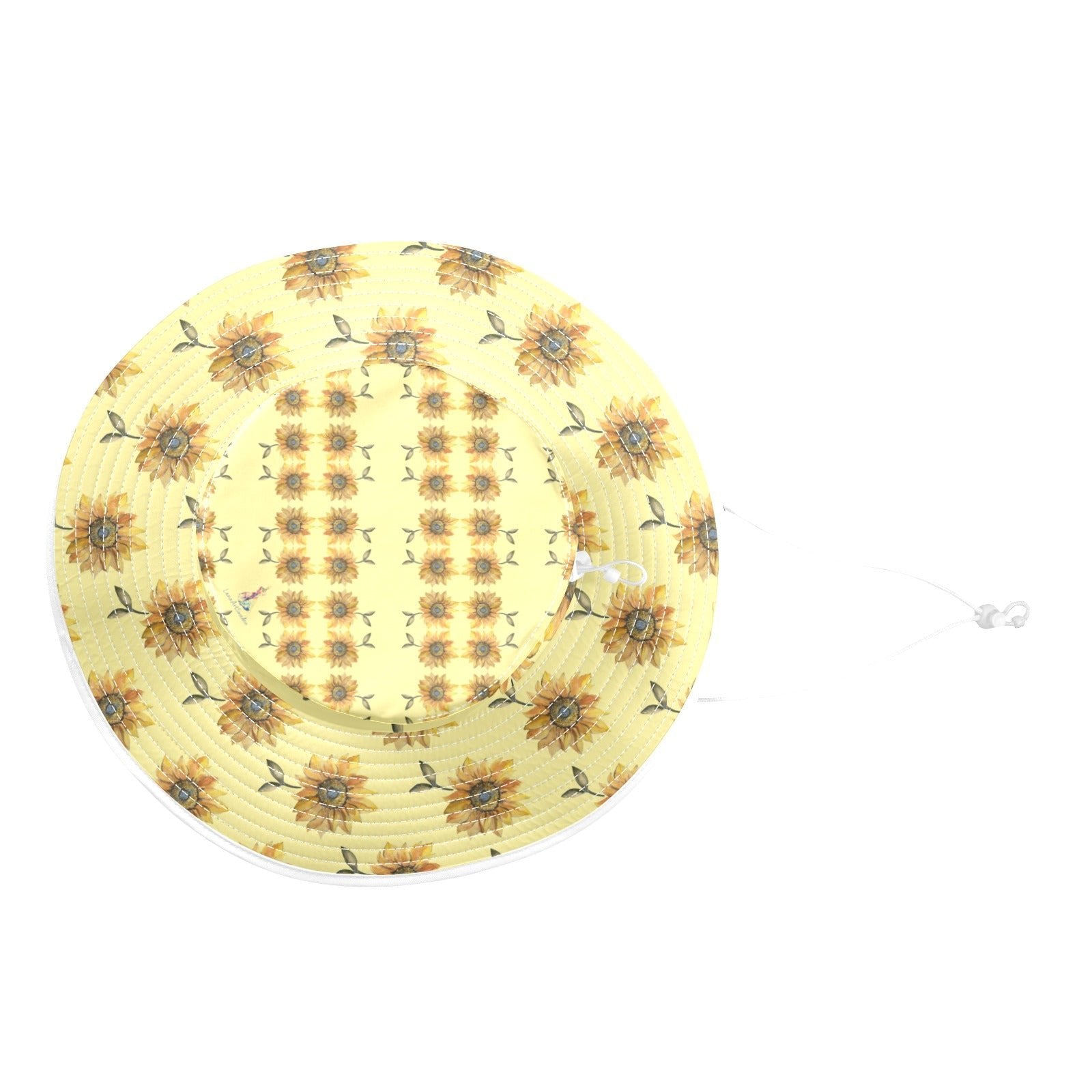 Sun Flower Lemon Light Wide Brim Bucket Hat - Lana Art Sweden