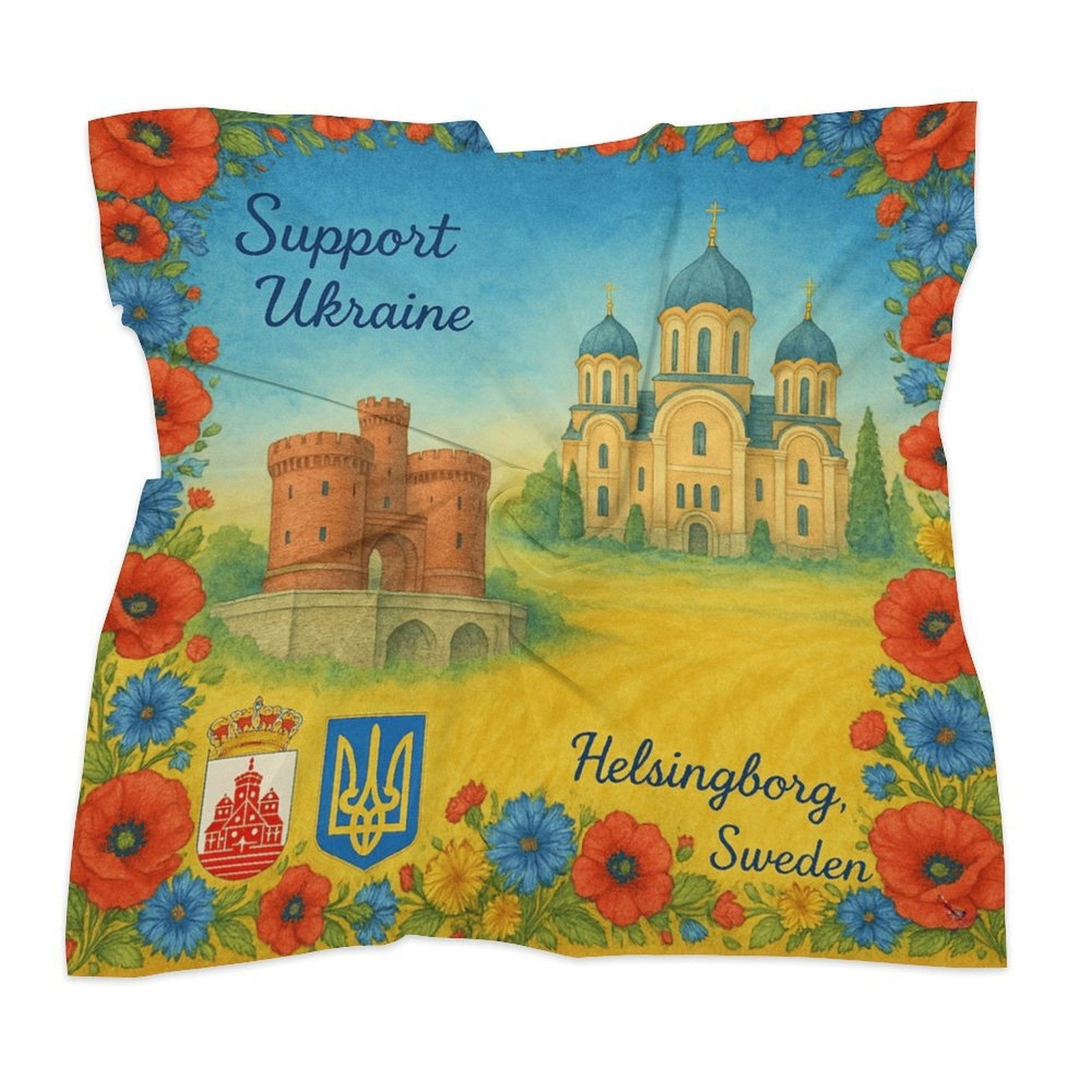 Support Ukraine 1 Kerchief All Over Print Scarf - Lana Art Sweden