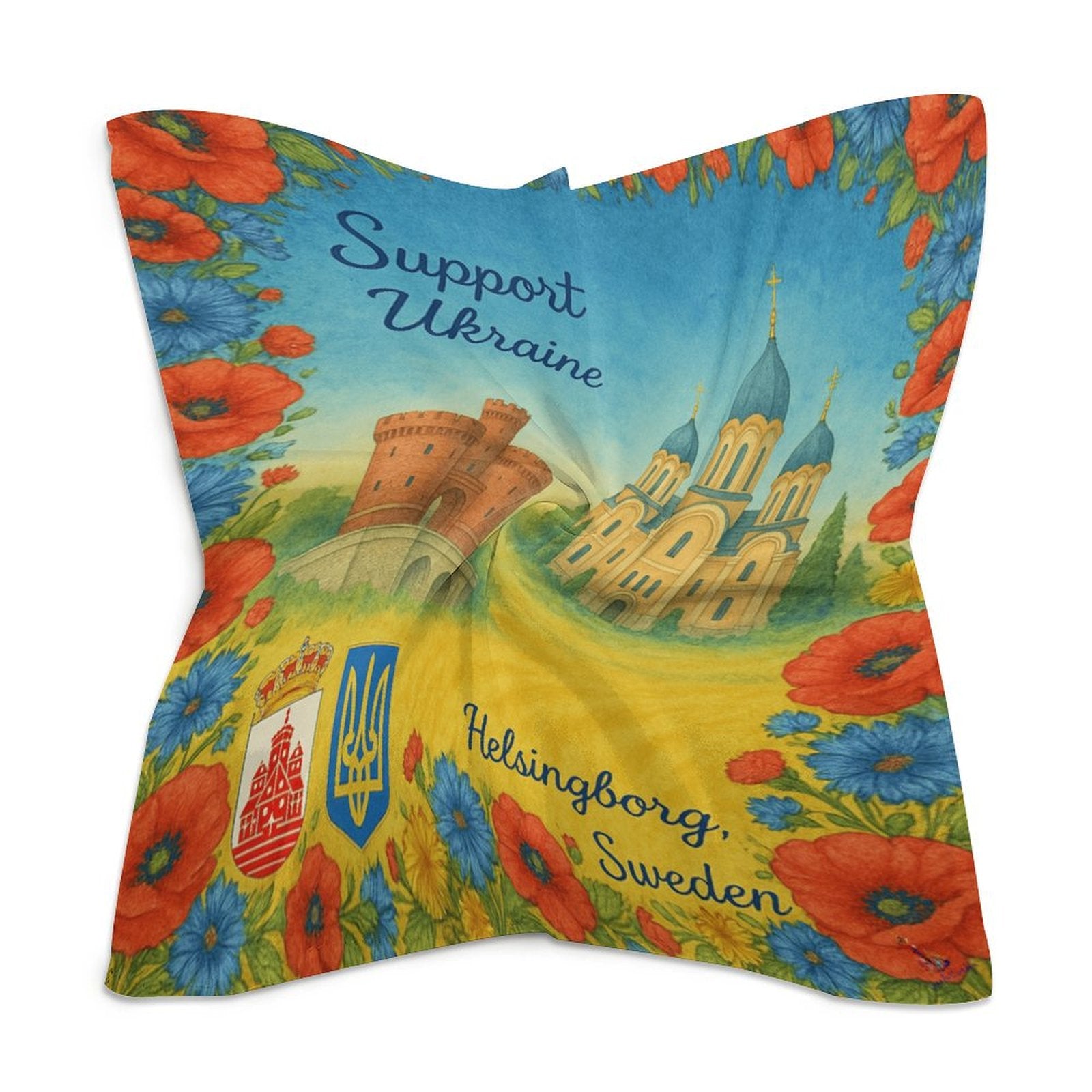 Support Ukraine 1 Kerchief All Over Print Scarf - Lana Art Sweden