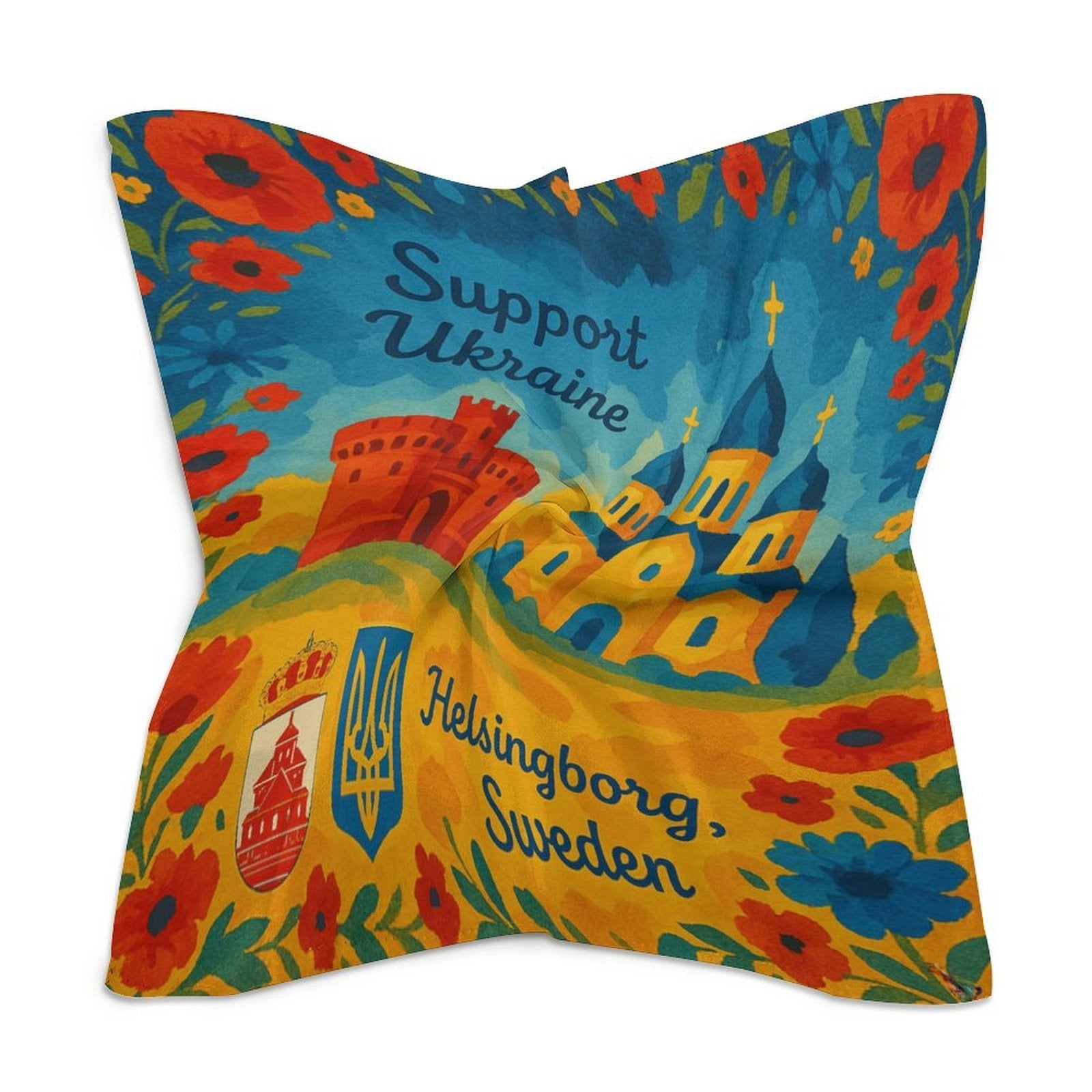 Support Ukraine 2 Kerchief All Over Print Scarf - Lana Art Sweden