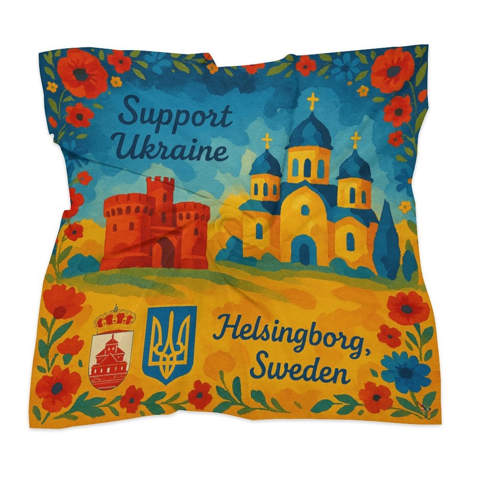 Support Ukraine 2 Kerchief All Over Print Scarf - Lana Art Sweden