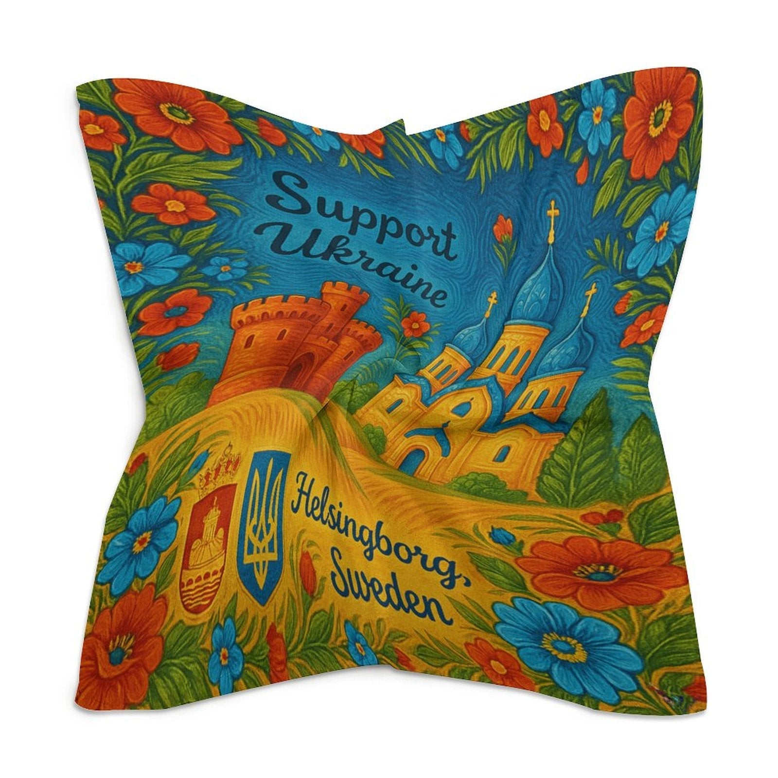 Support Ukraine 3 Kerchief All Over Print Scarf - Lana Art Sweden