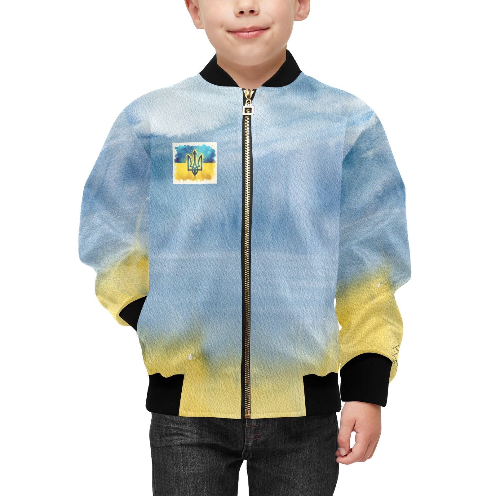 Support Ukraine Kids' Bomber Jacket - Lana Art Sweden