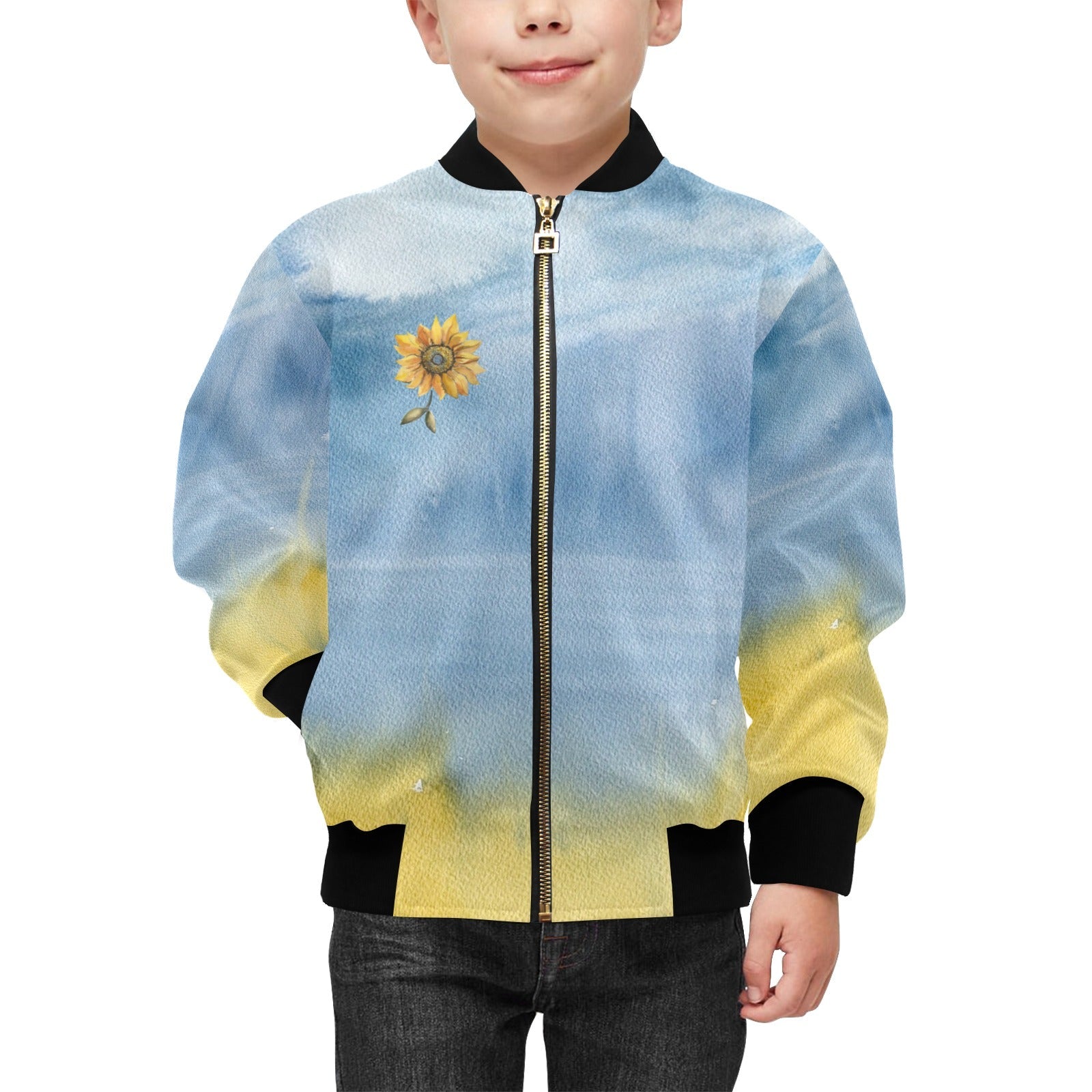 Support Ukraine Kids' Bomber Jacket - Lana Art Sweden