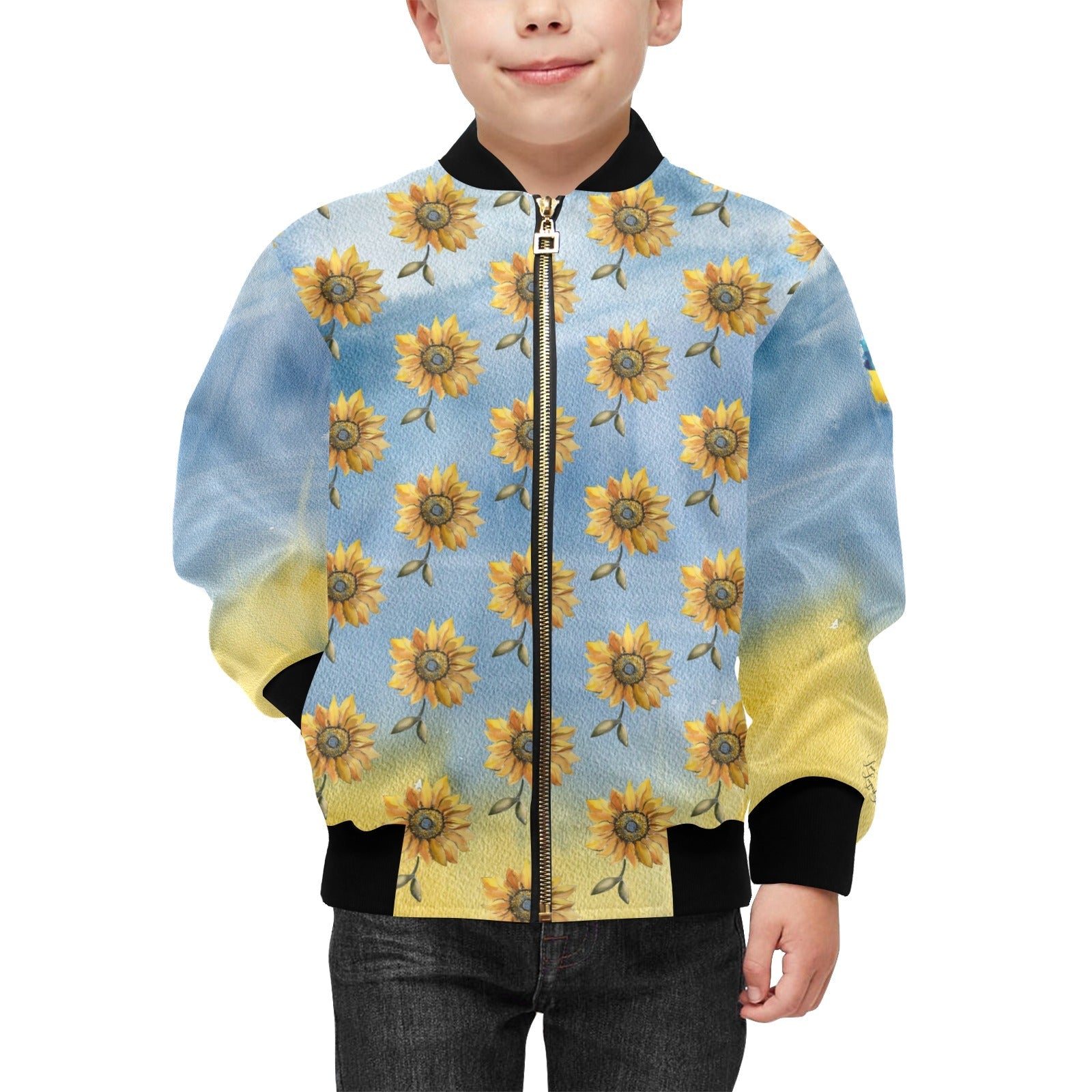 Support Ukraine Kids' Bomber Jacket - Lana Art Sweden