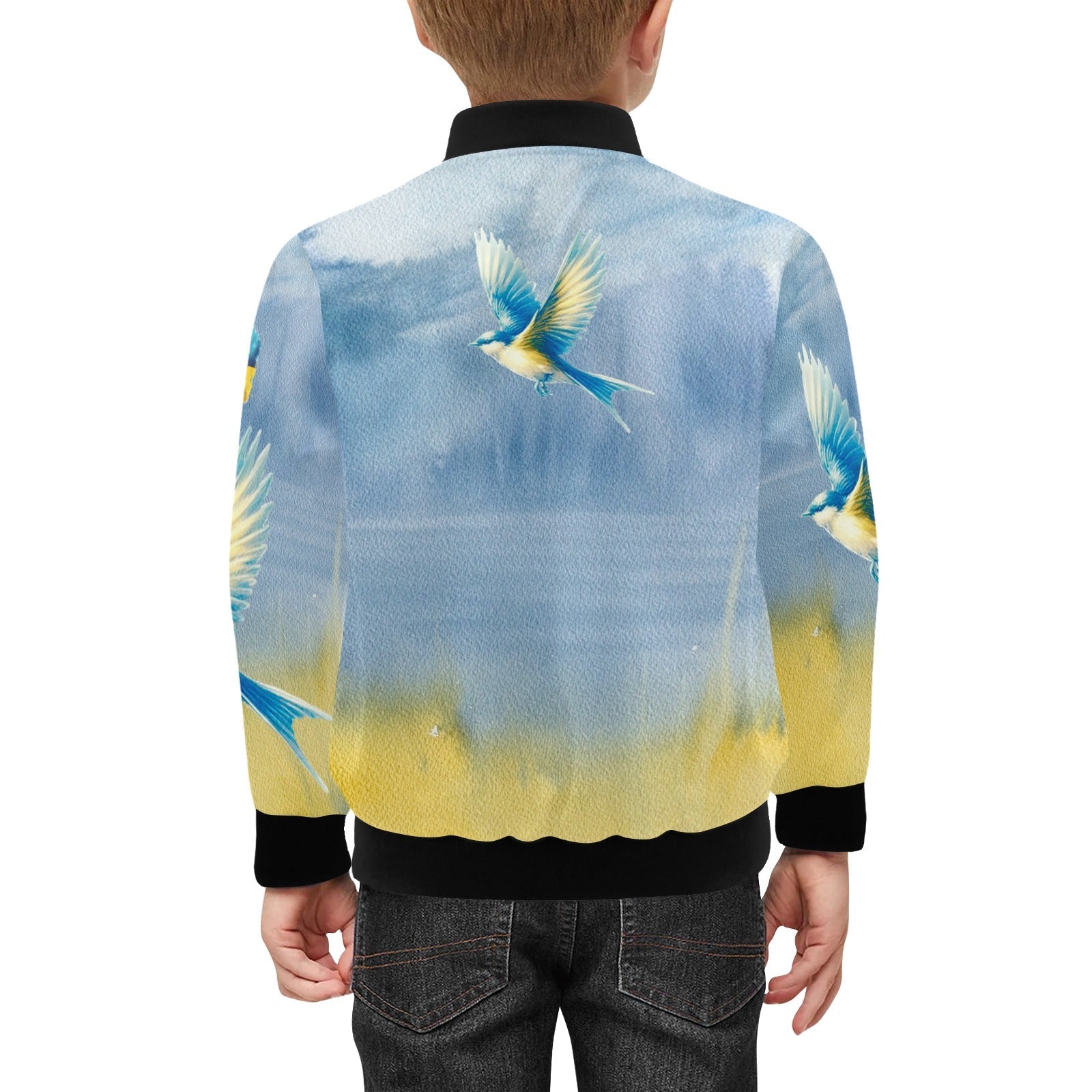 Support Ukraine Kids Lastivka Kids' Bomber Jacket with Pockets - Lana Art Sweden