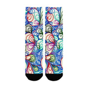 Swirls in Blue Women's Custom Socks - Lana Art Sweden