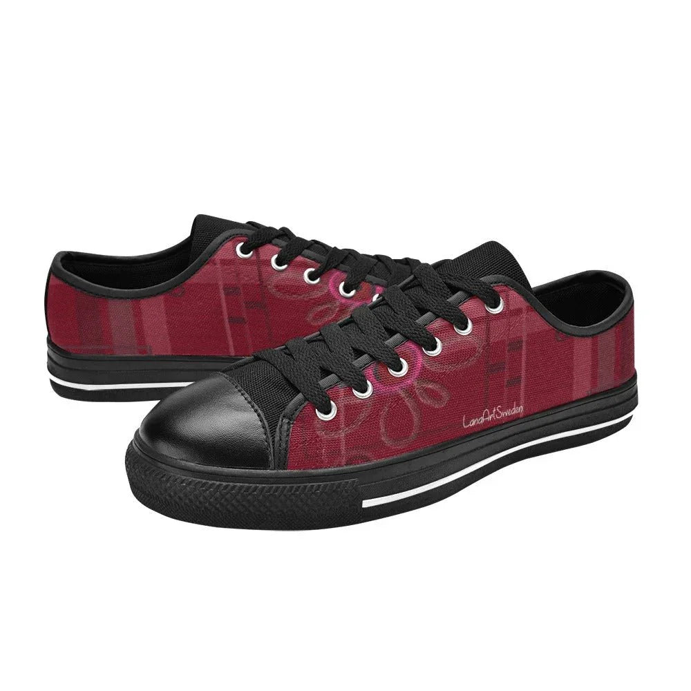 The Red The Flower Men's Classic Canvas Shoes - Lana Art Sweden