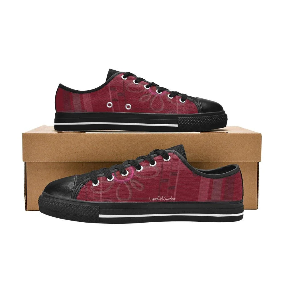The Red The Flower Men's Classic Canvas Shoes - Lana Art Sweden