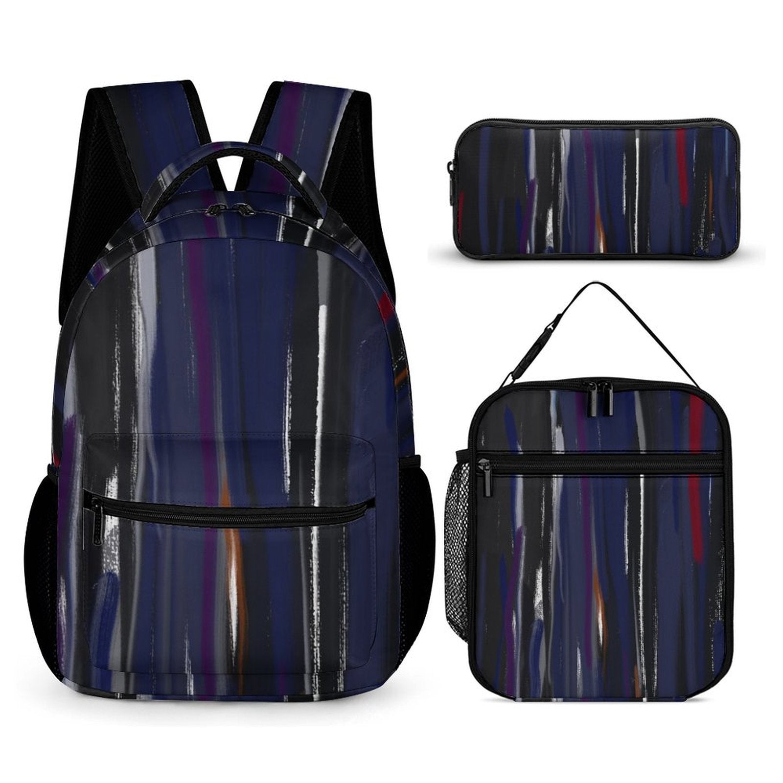 Three piece School Blue Music set: Backpack, Lunch bag, Pen case - Lana Art Sweden