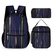 Three piece School Blue Music set: Backpack, Lunch bag, Pen case - Lana Art Sweden