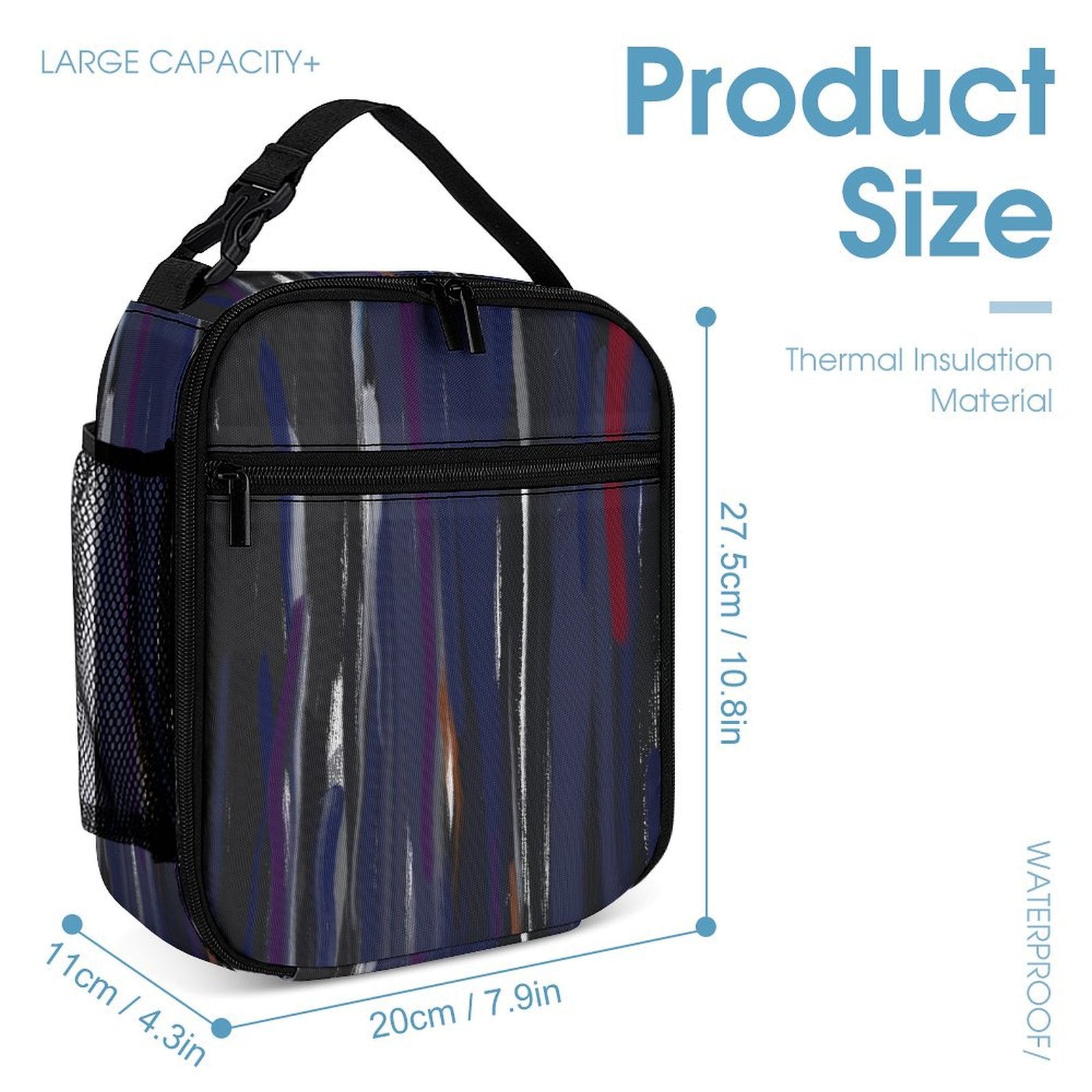 Three piece School Blue Music set: Backpack, Lunch bag, Pen case - Lana Art Sweden