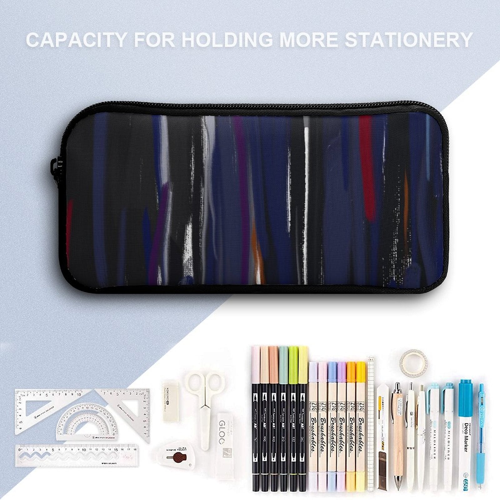 Three piece School Blue Music set: Backpack, Lunch bag, Pen case - Lana Art Sweden