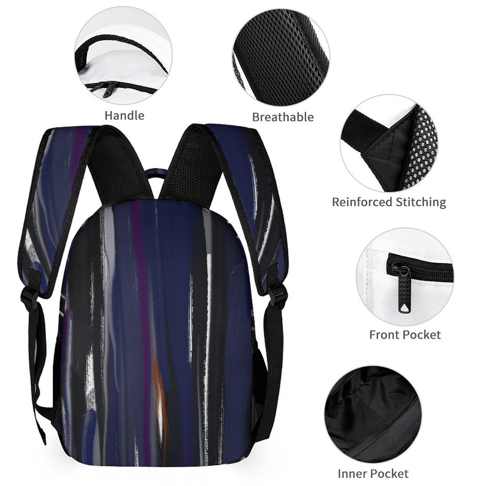 Three piece School Blue Music set: Backpack, Lunch bag, Pen case - Lana Art Sweden